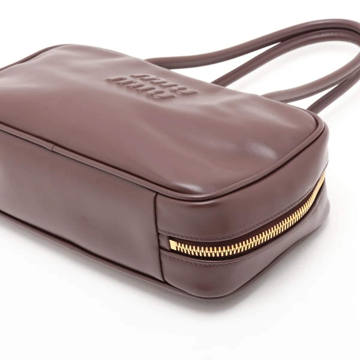 Leather Shoulder Bag, Brown, 5BB172 — view 3