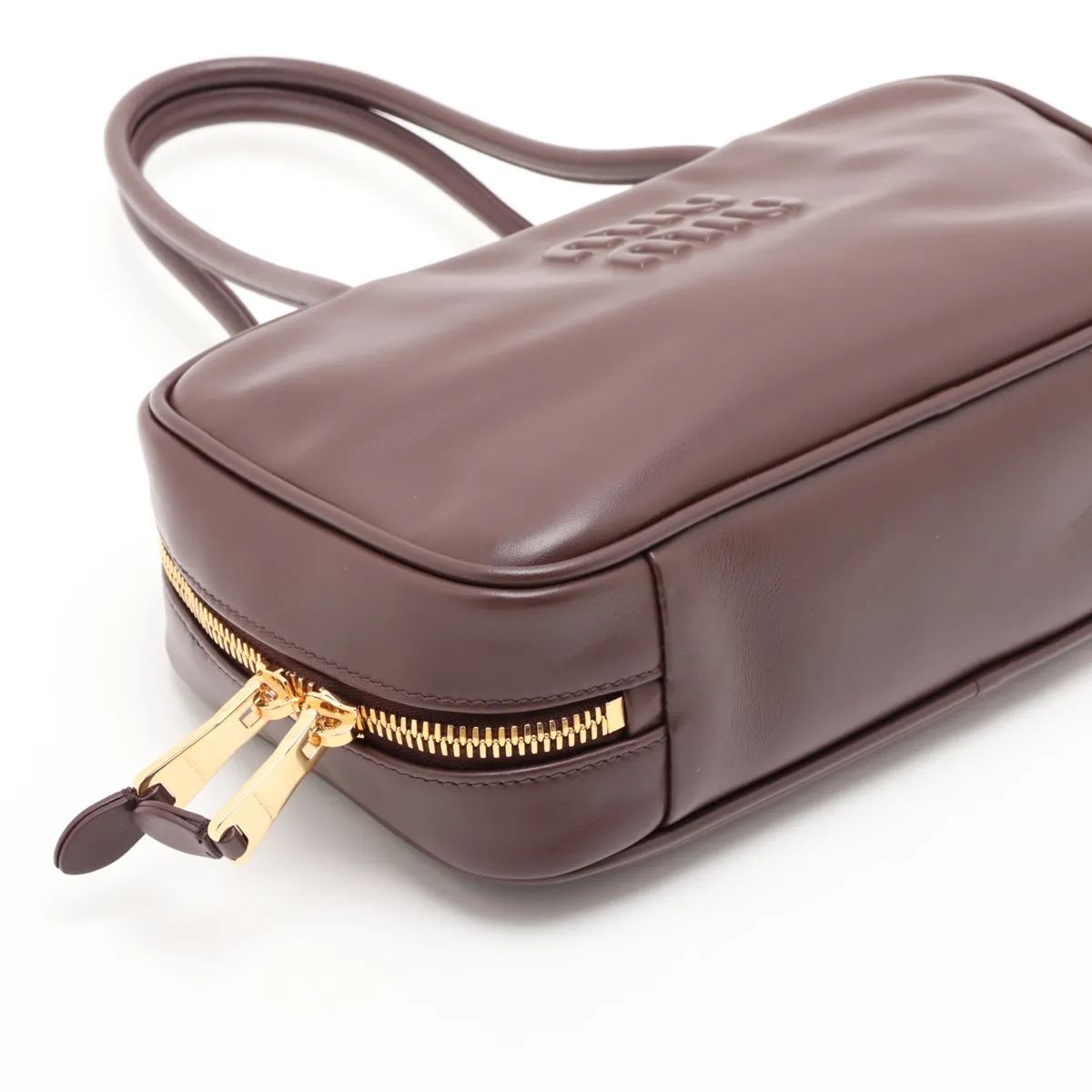 Leather Shoulder Bag, Brown, 5BB172 — view 4