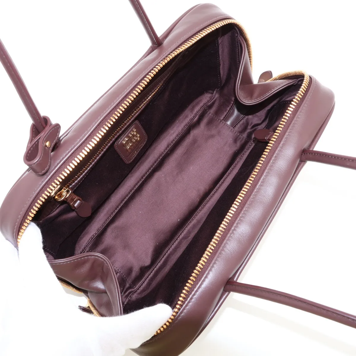 Leather Shoulder Bag, Brown, 5BB172 — view 7