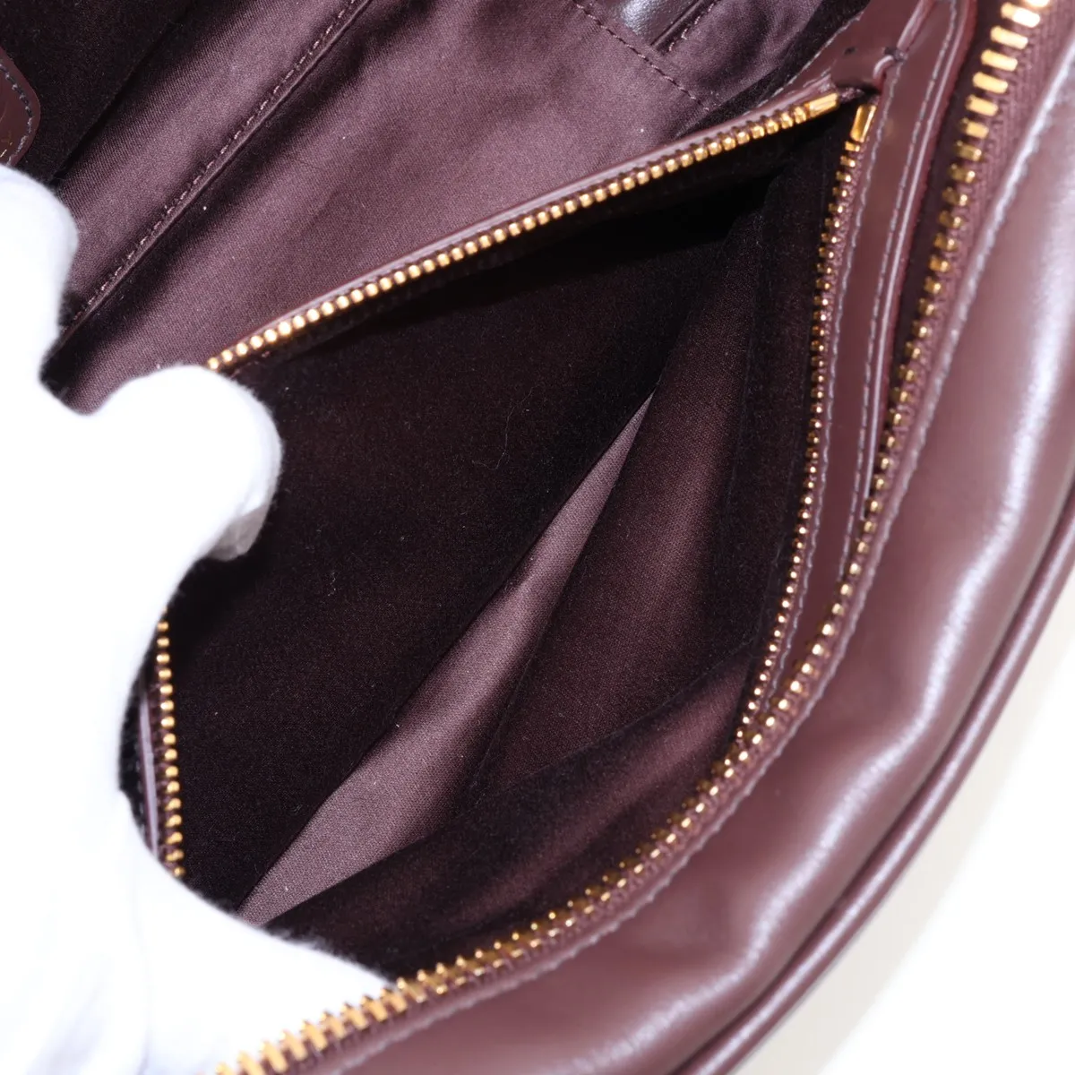 Leather Shoulder Bag, Brown, 5BB172 — view 9