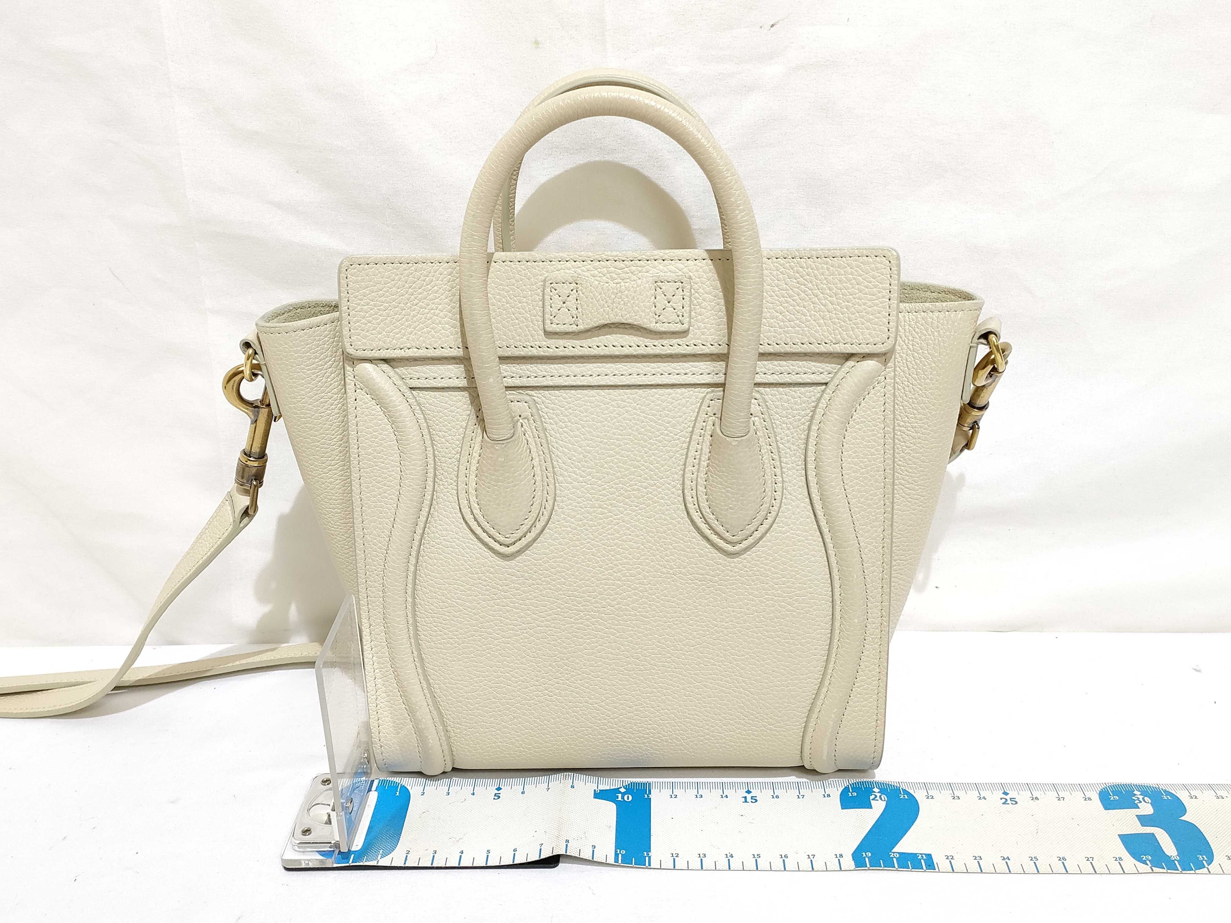Luggage Nano Shopper Leather 2-Way Handbag (Off-White) *Hedi Slimane Era — view 2