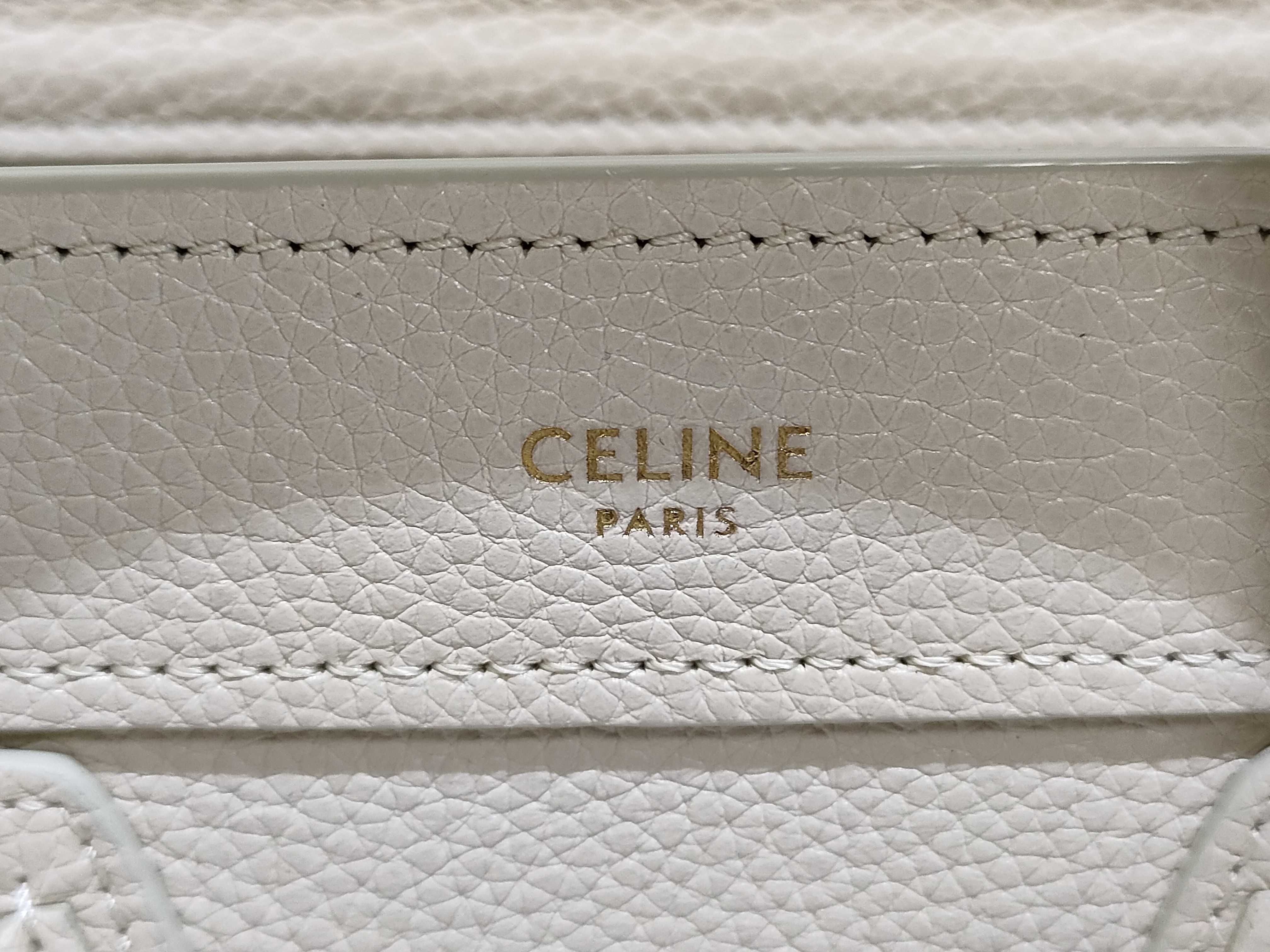 Luggage Nano Shopper Leather 2-Way Handbag (Off-White) *Hedi Slimane Era — view 11