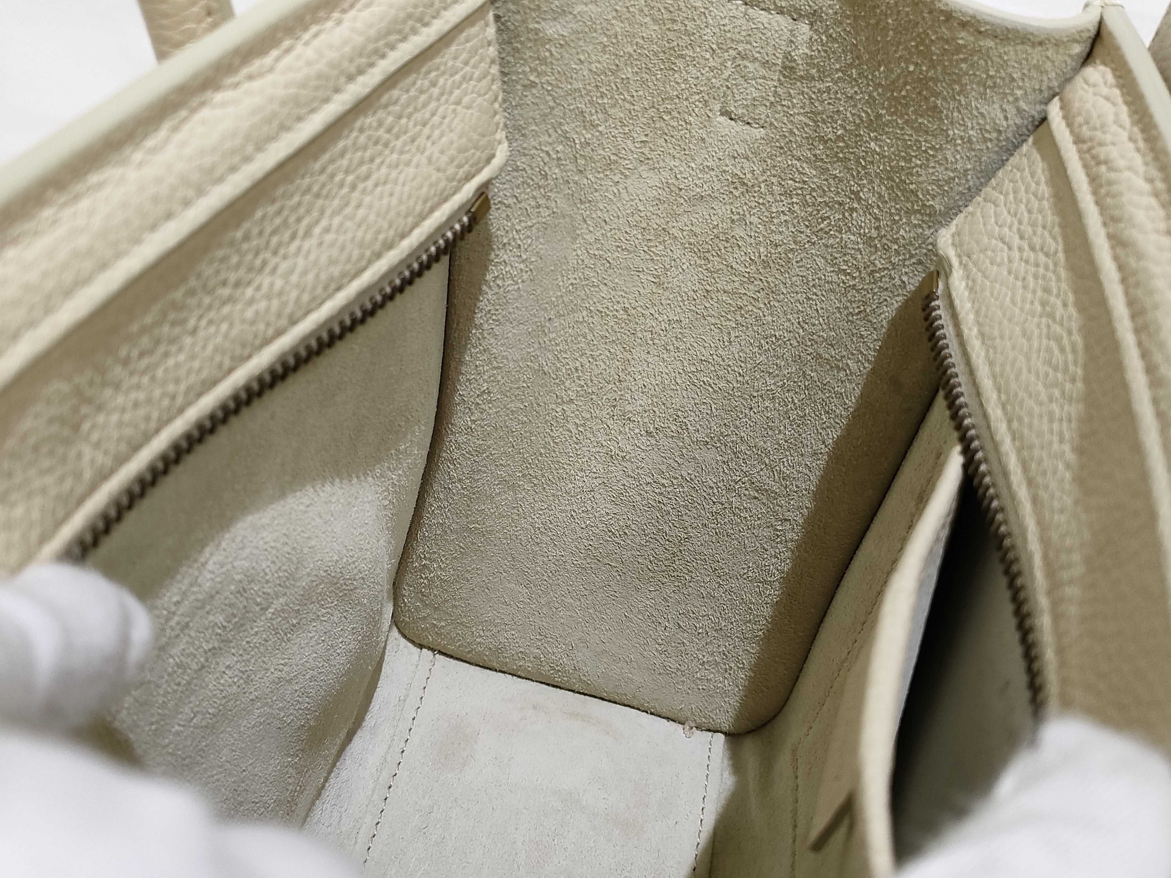 Luggage Nano Shopper Leather 2-Way Handbag (Off-White) *Hedi Slimane Era — view 12