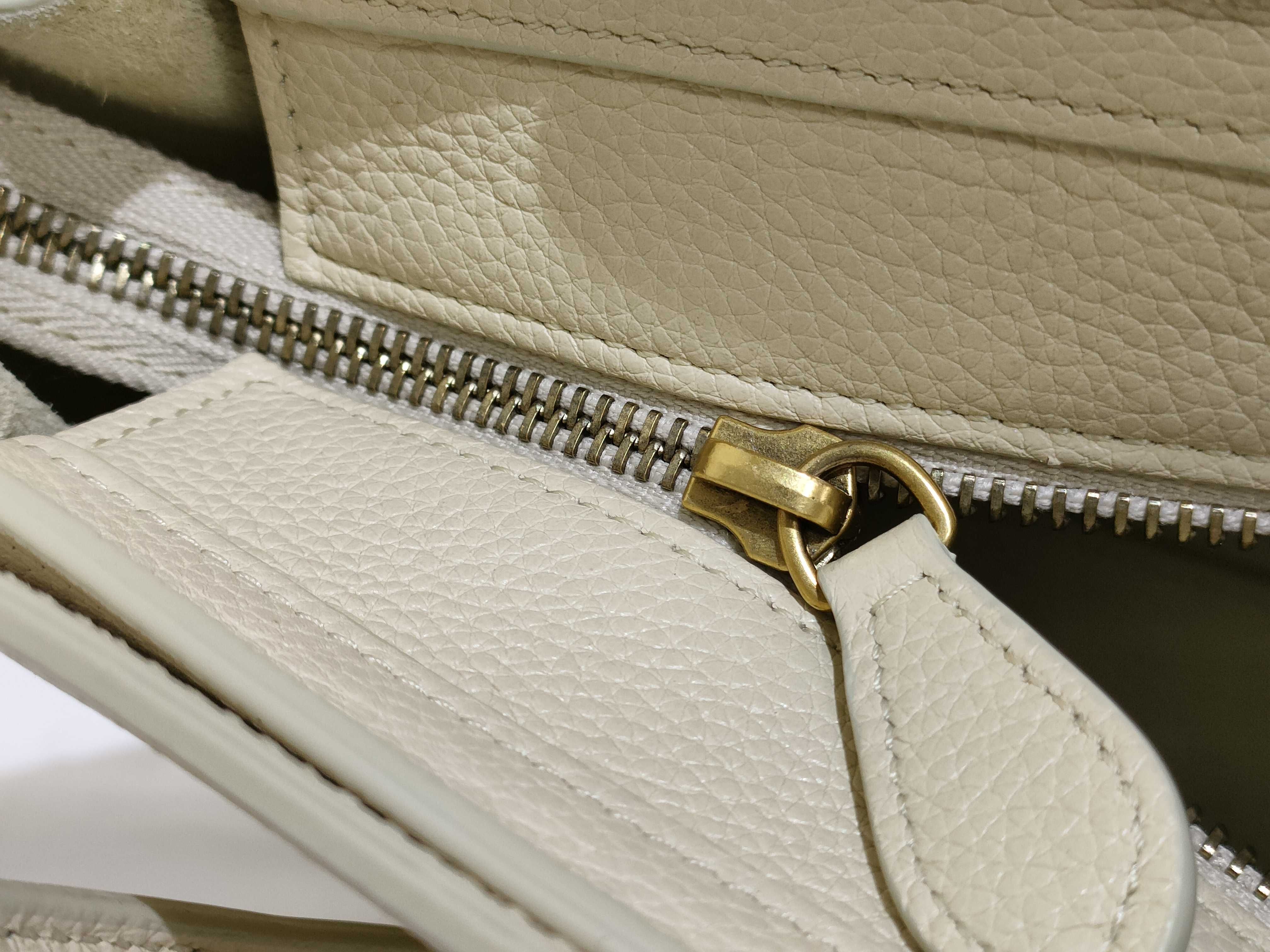 Luggage Nano Shopper Leather 2-Way Handbag (Off-White) *Hedi Slimane Era — view 14