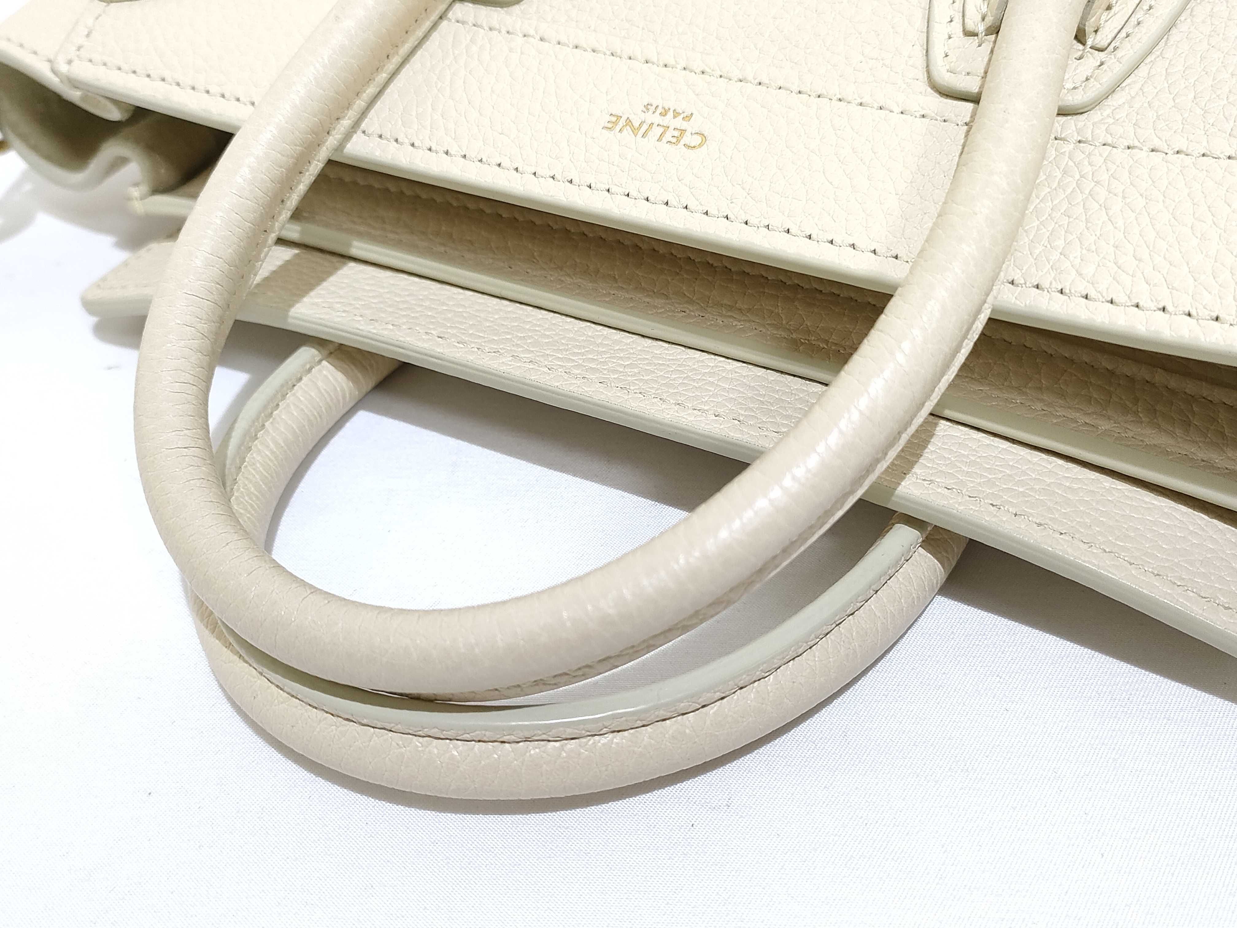 Luggage Nano Shopper Leather 2-Way Handbag (Off-White) *Hedi Slimane Era — view 3