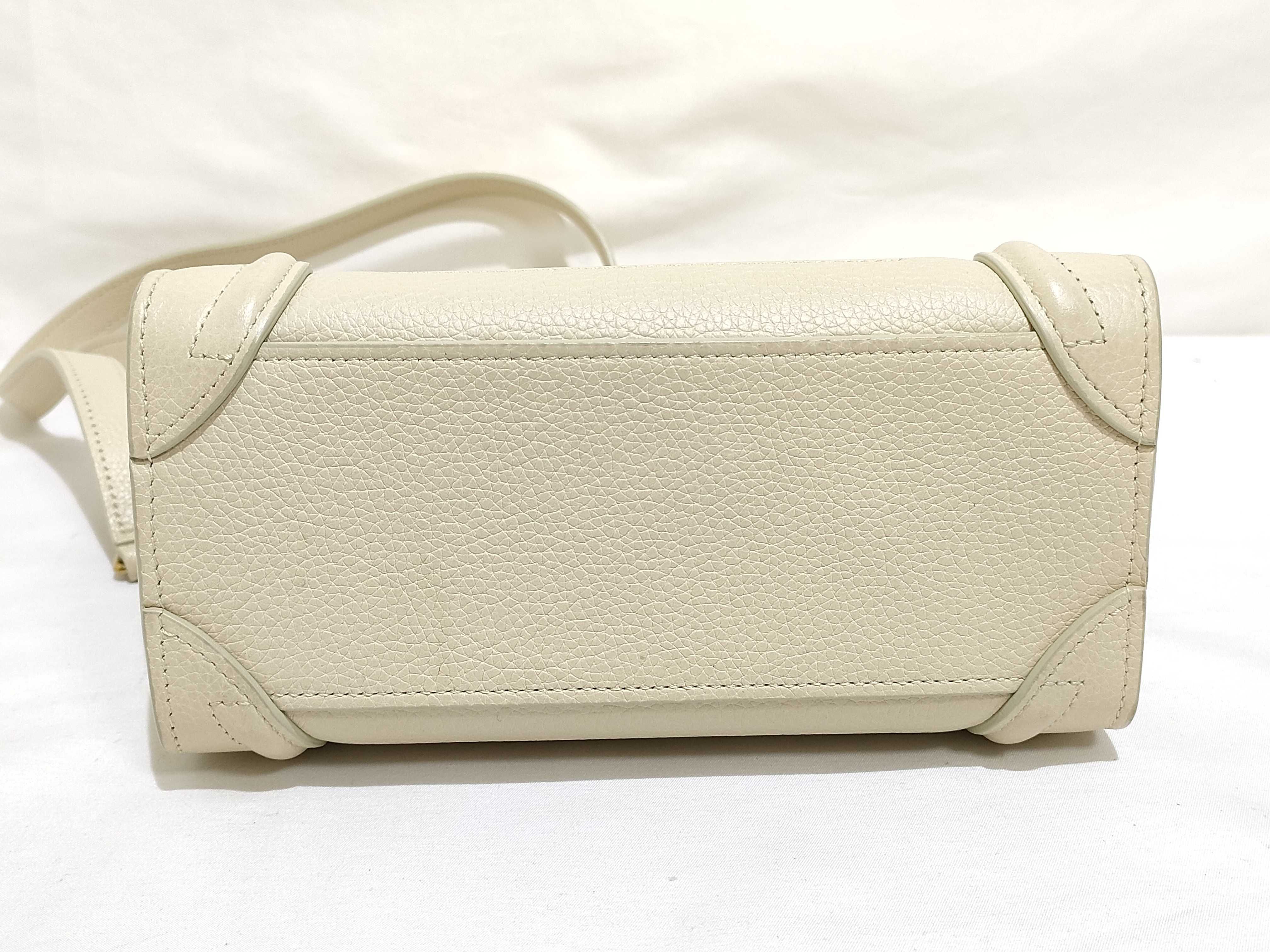 Luggage Nano Shopper Leather 2-Way Handbag (Off-White) *Hedi Slimane Era — view 7