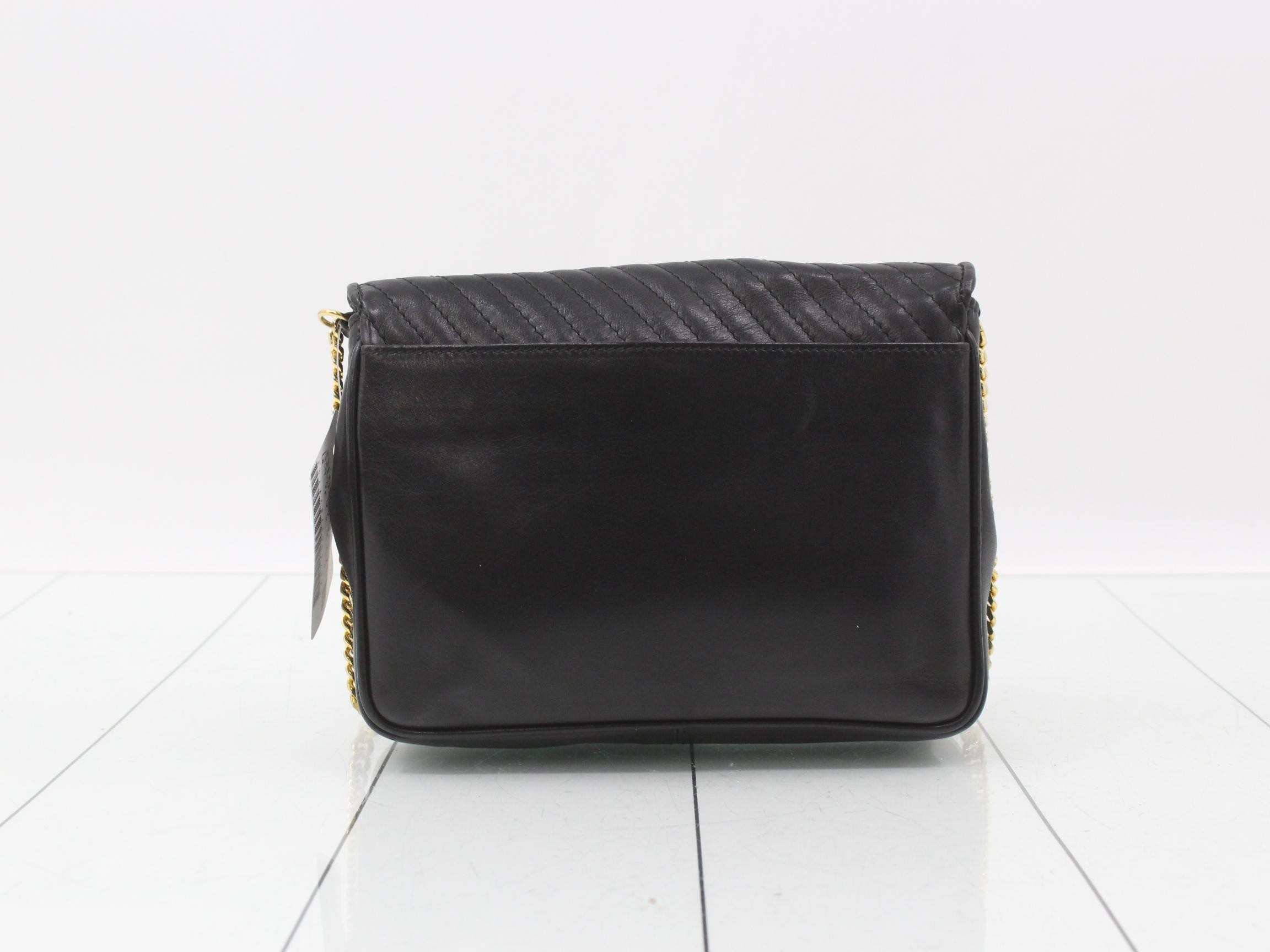 Quilted chain shoulder bag / shoulder bag, black — view 2