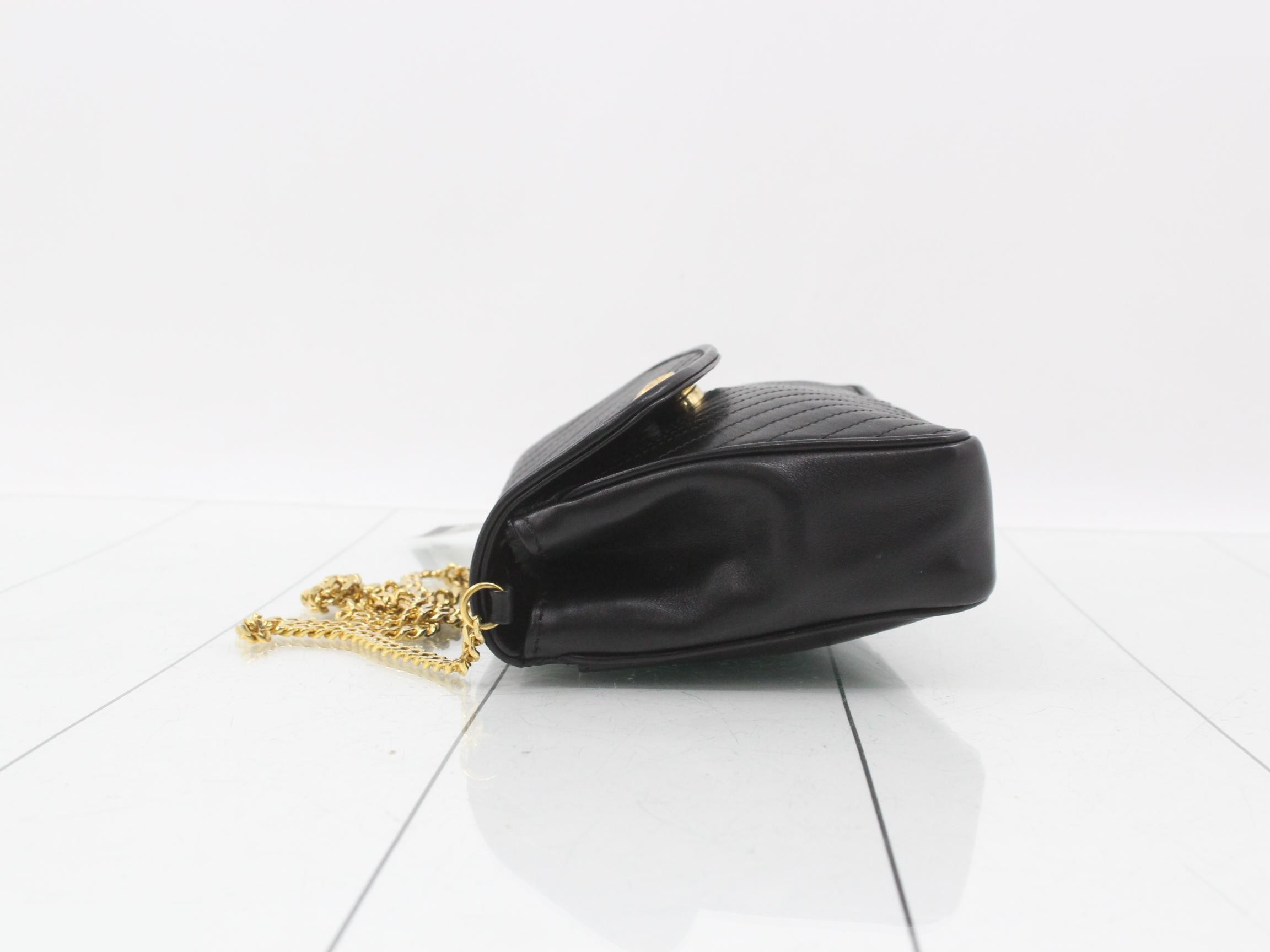 Quilted chain shoulder bag / shoulder bag, black — view 4