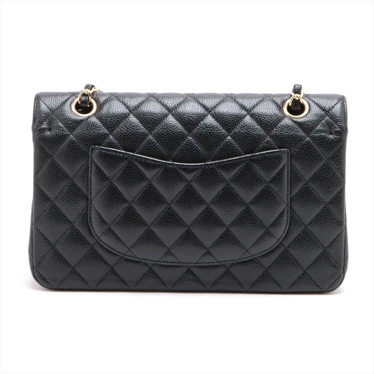 [Individually wrapped] Chanel Matelasse 25 caviar skin double flap double chain bag black gold hardware 27443064 27th series A01112 — view 2