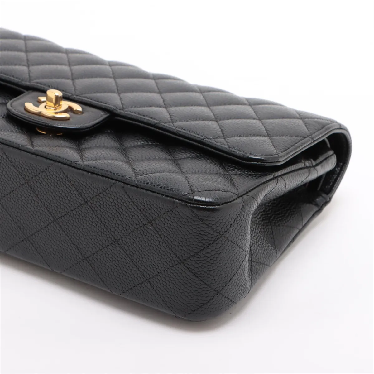 [Individually wrapped] Chanel Matelasse 25 caviar skin double flap double chain bag black gold hardware 27443064 27th series A01112 — view 3