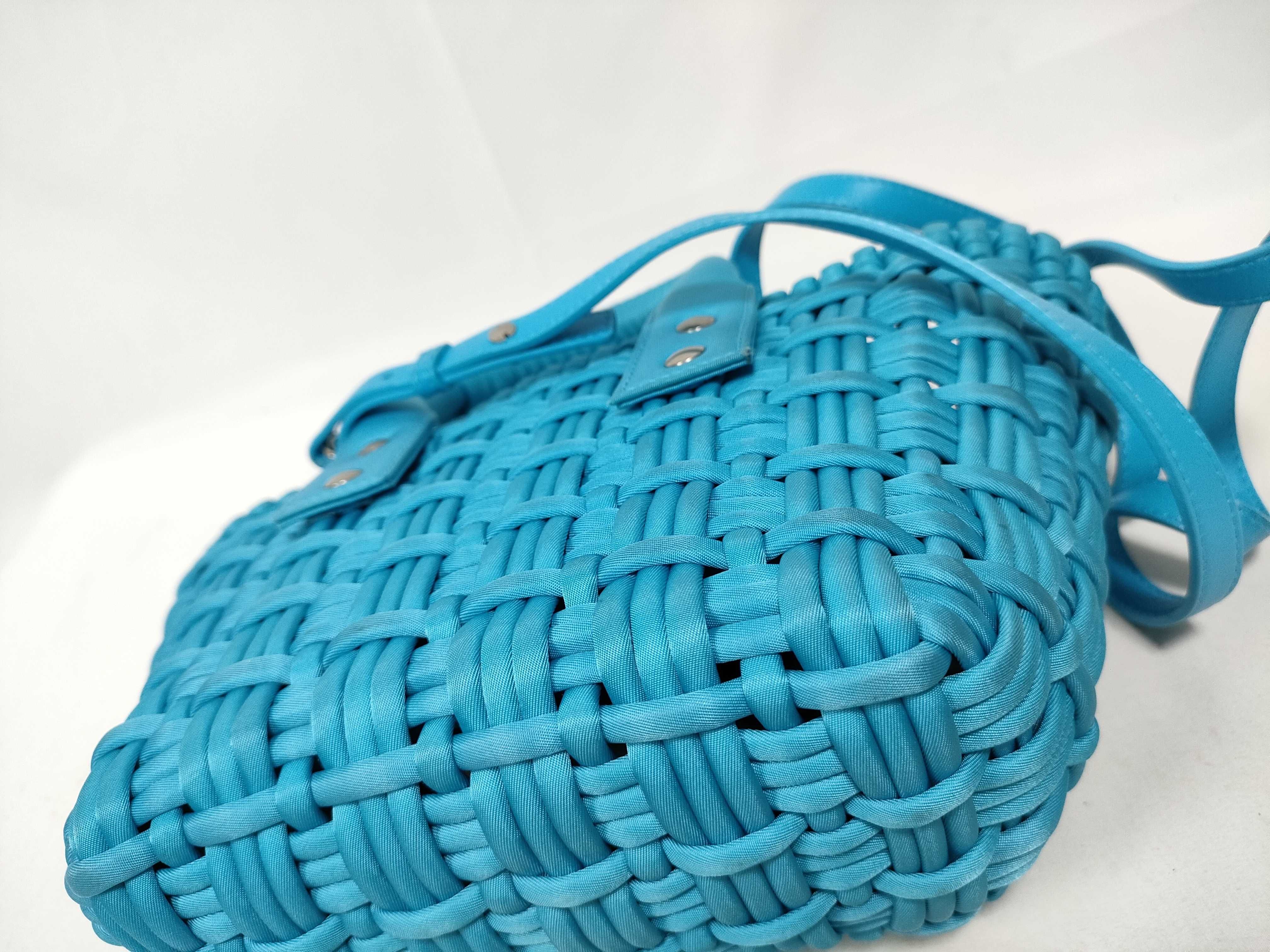 Bistro XXS Nylon x Leather 2-Way Handbag, Blue, 678028 (Handbag) — view 4