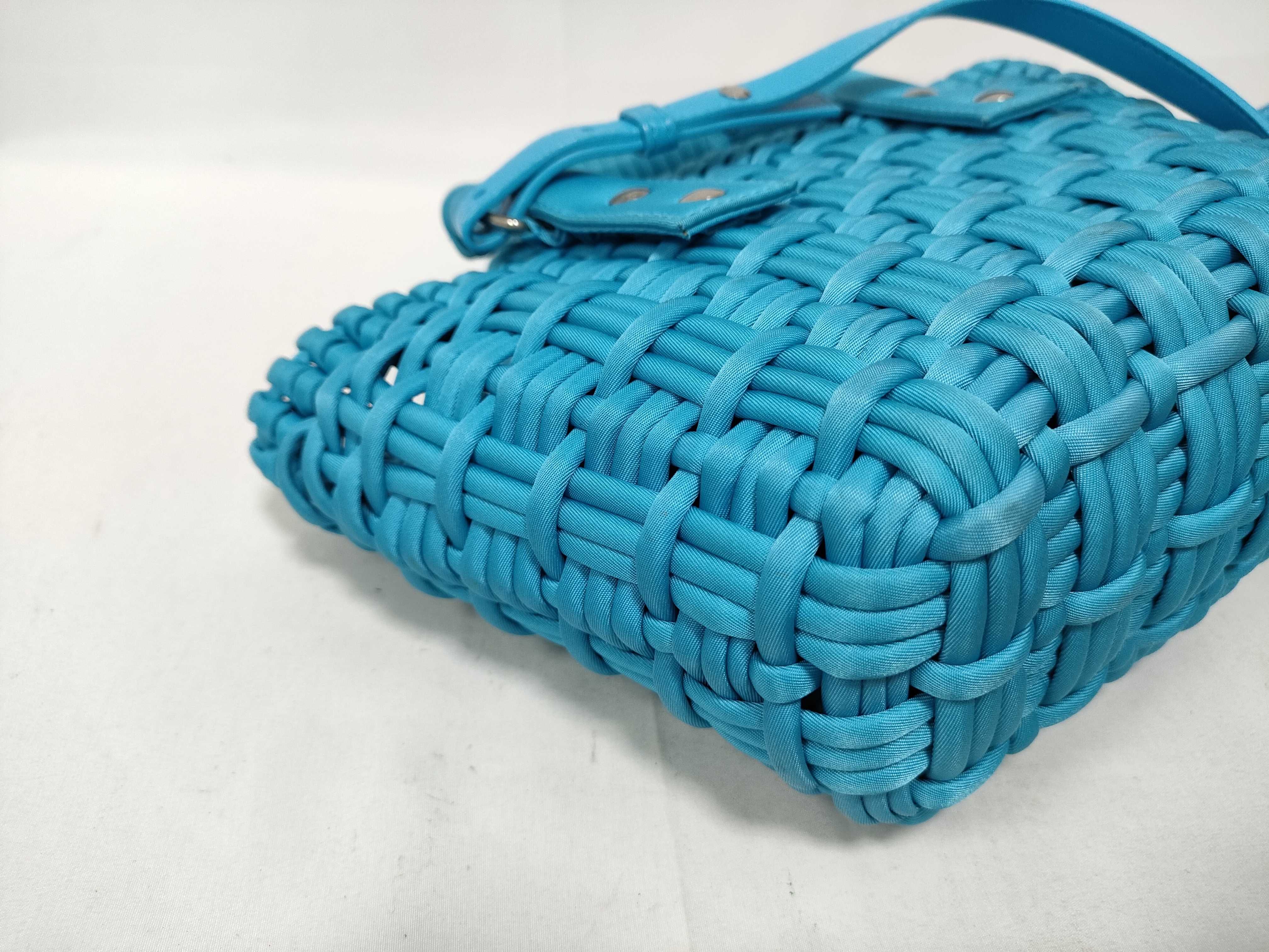 Bistro XXS Nylon x Leather 2-Way Handbag, Blue, 678028 (Handbag) — view 5