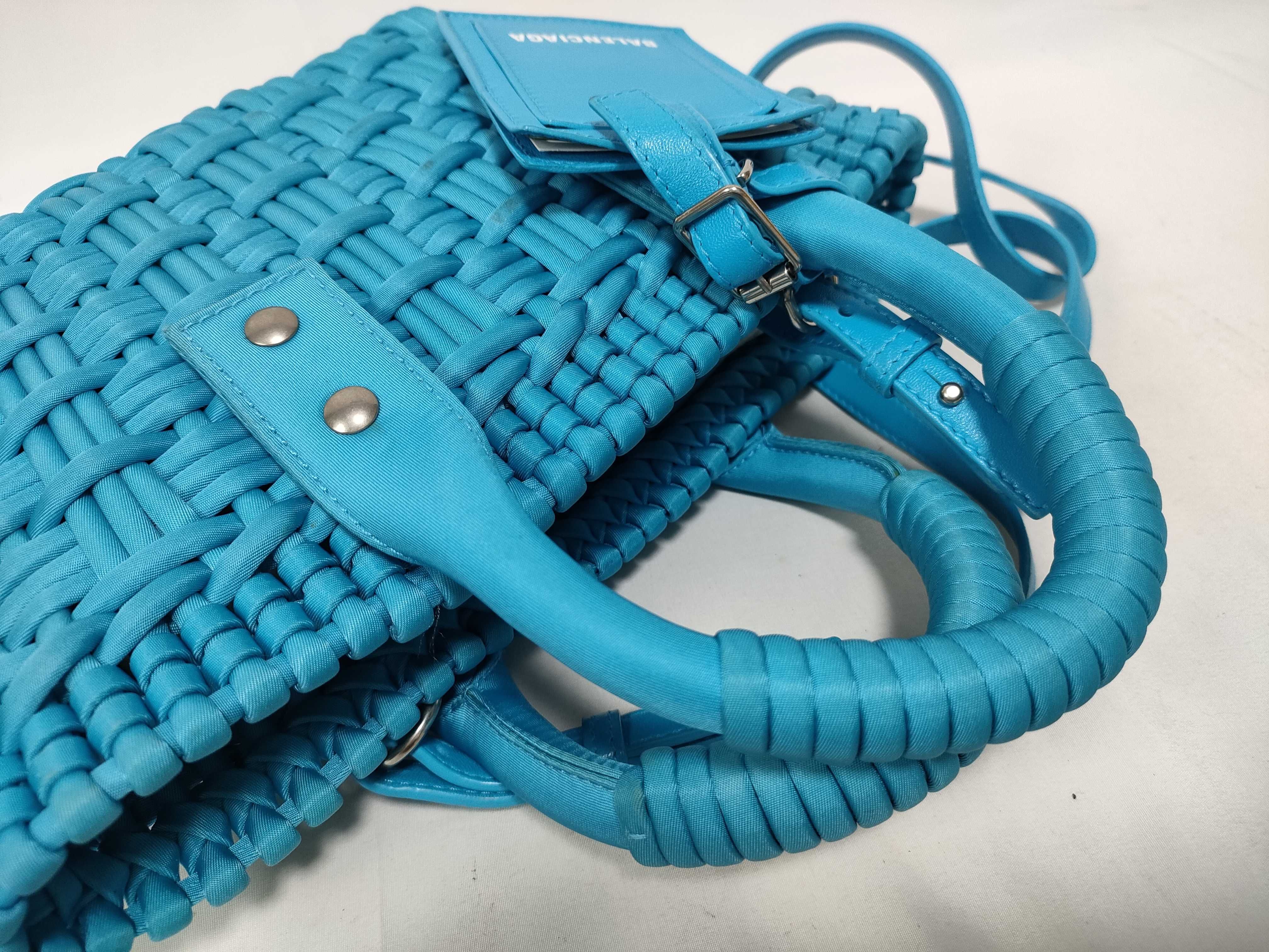 Bistro XXS Nylon x Leather 2-Way Handbag, Blue, 678028 (Handbag) — view 6