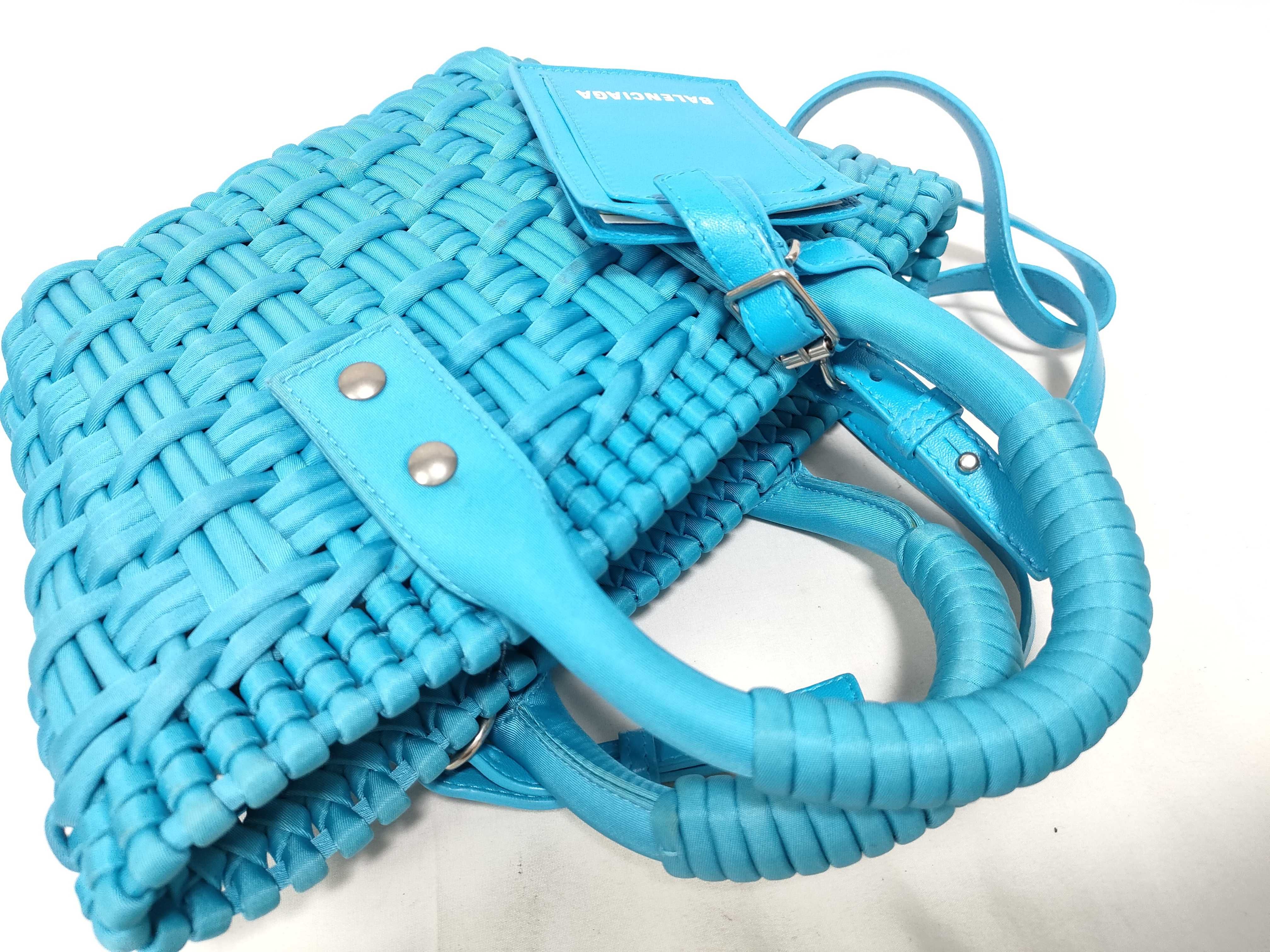 Bistro XXS Nylon x Leather 2-Way Handbag, Blue, 678028 (Handbag) — view 7