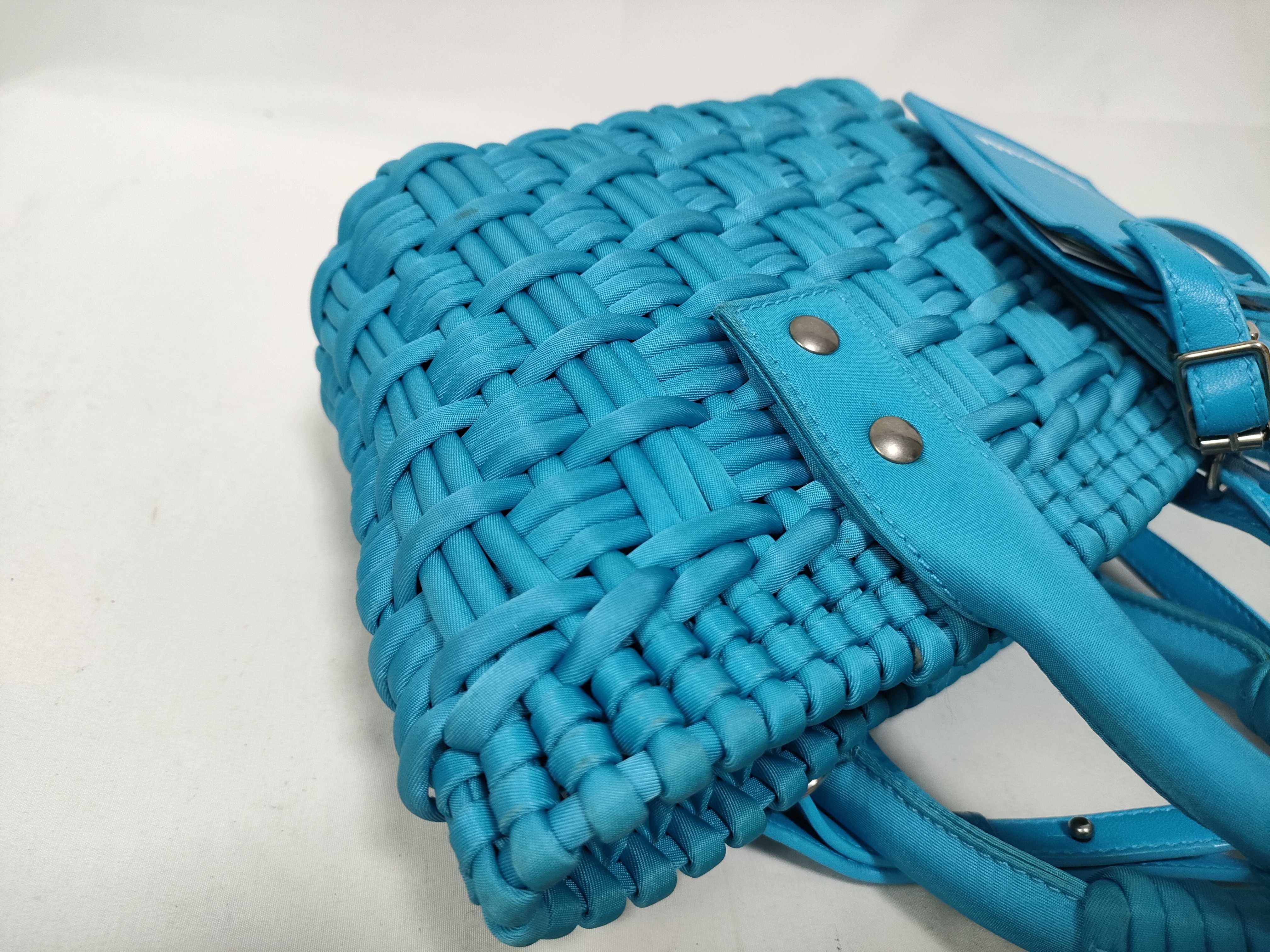 Bistro XXS Nylon x Leather 2-Way Handbag, Blue, 678028 (Handbag) — view 8