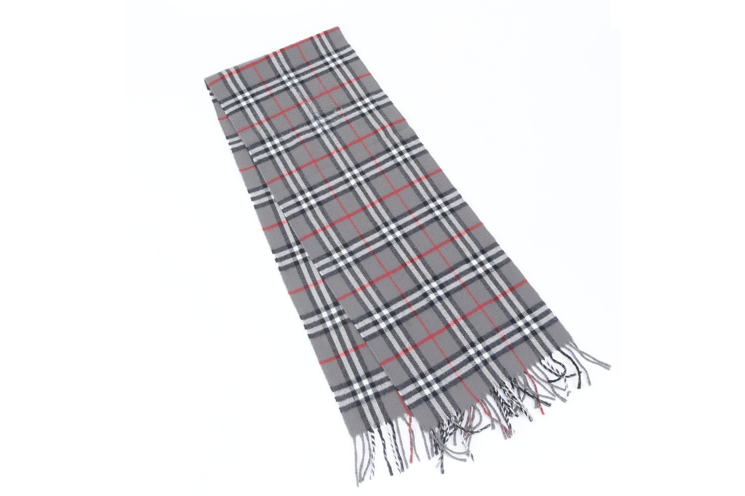 Tag attached, 100% cashmere, Nova Check pattern scarf. — view 2