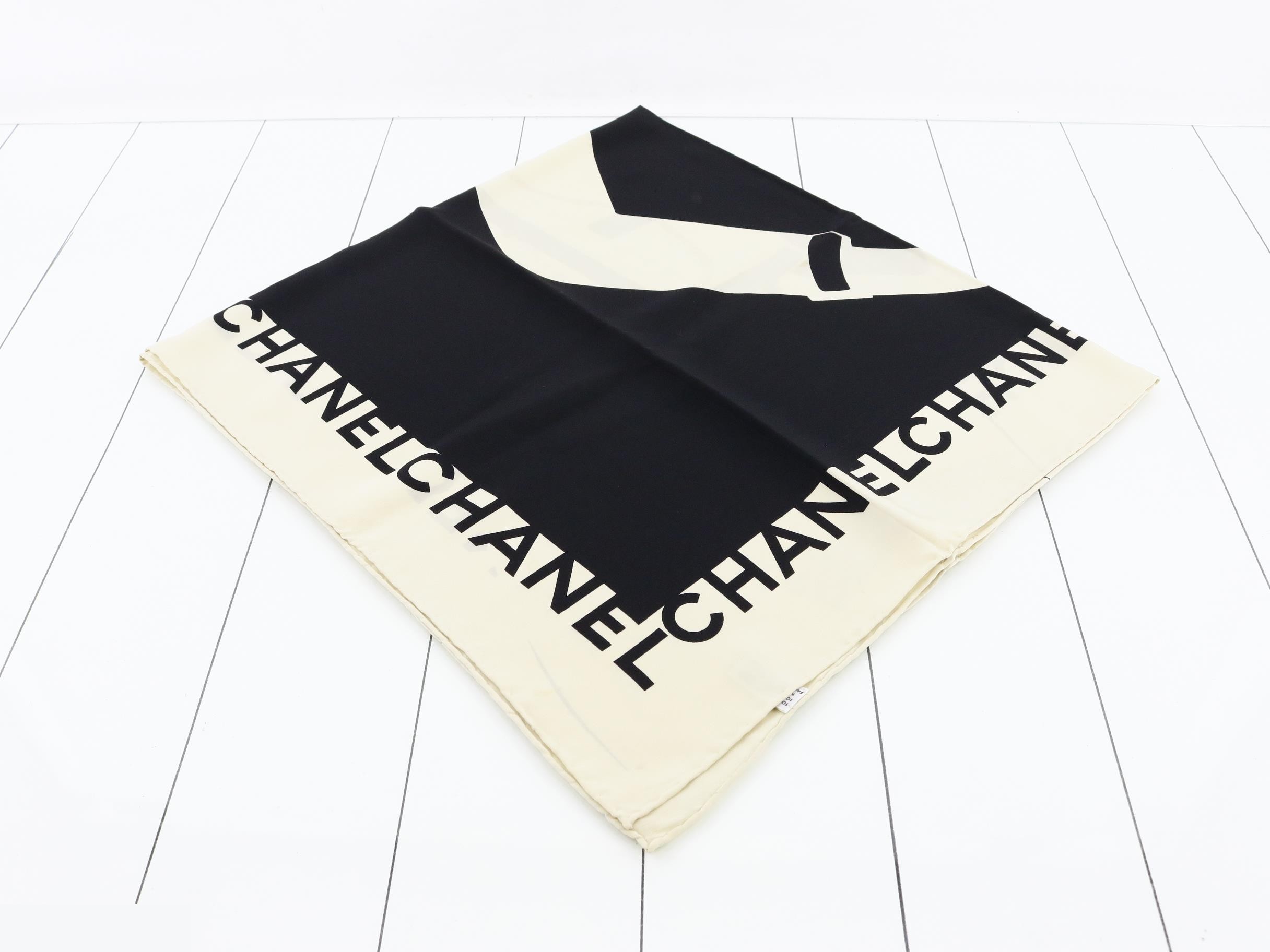Mademoiselle Vintage Large Silk Scarf with Tag — view 2