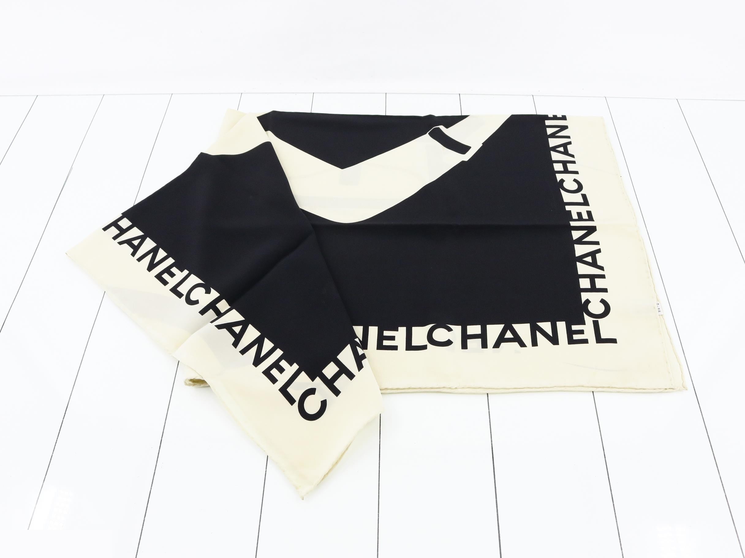 Mademoiselle Vintage Large Silk Scarf with Tag — view 3