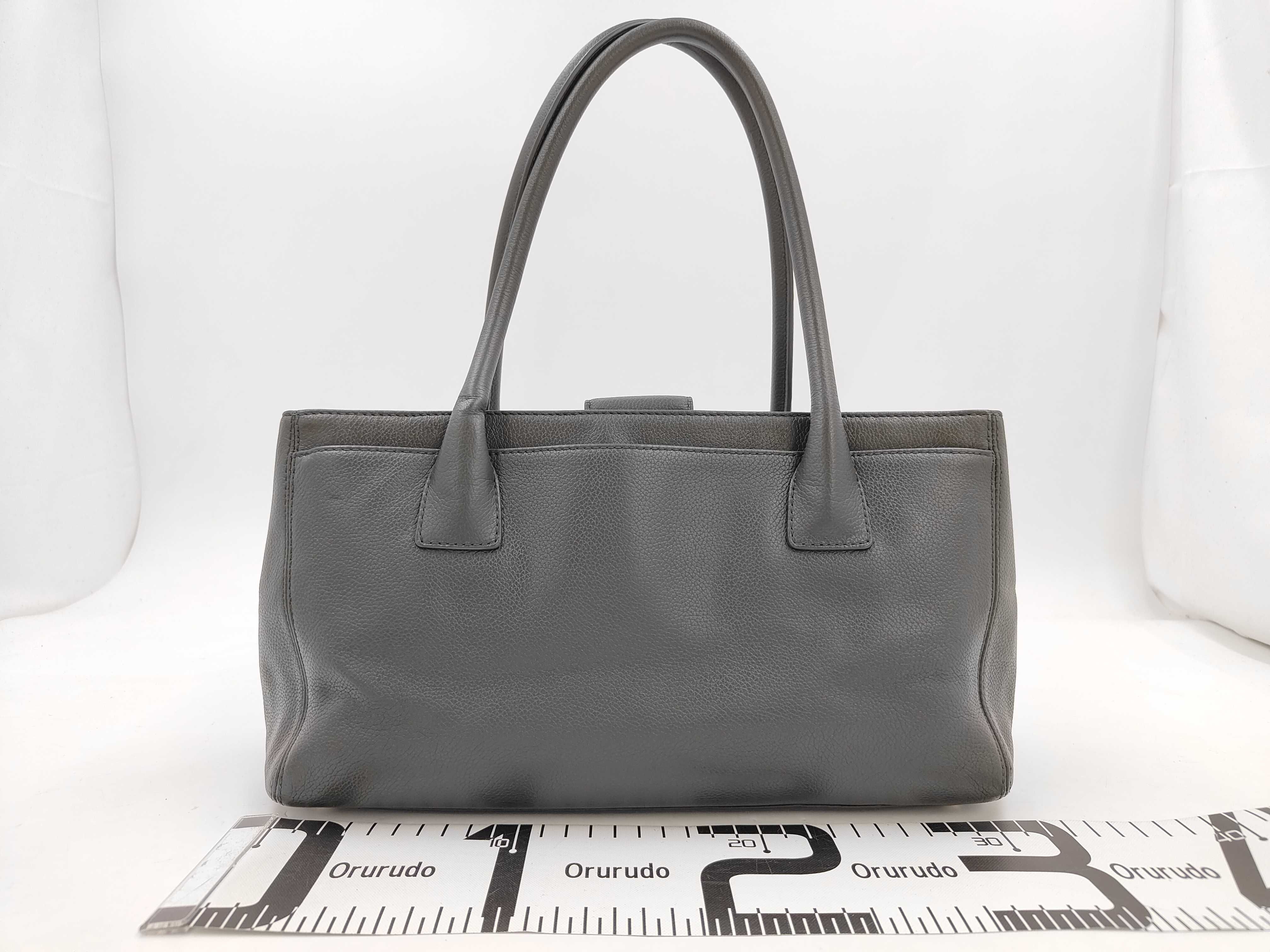 Executive Caviar Skin Tote Bag, Silver Hardware, Serial Number 17 Series — view 2