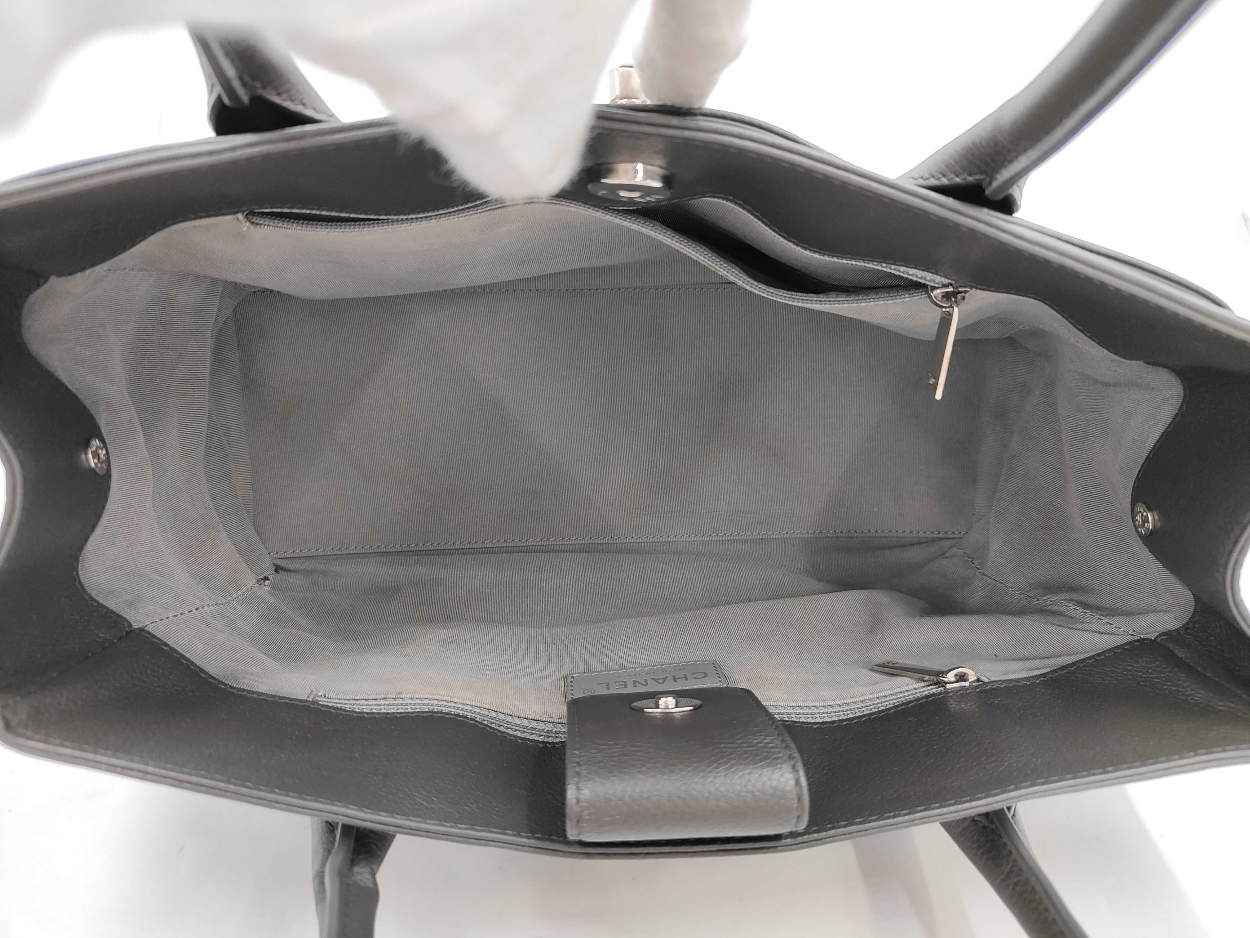 Executive Caviar Skin Tote Bag, Silver Hardware, Serial Number 17 Series — view 9