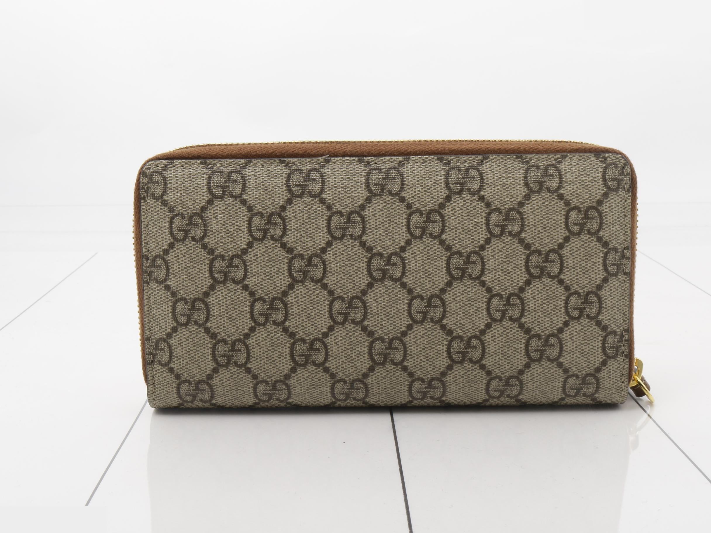 GG Supreme Zippy Wallet, Brown, 19 x 10 x 3 cm — view 2