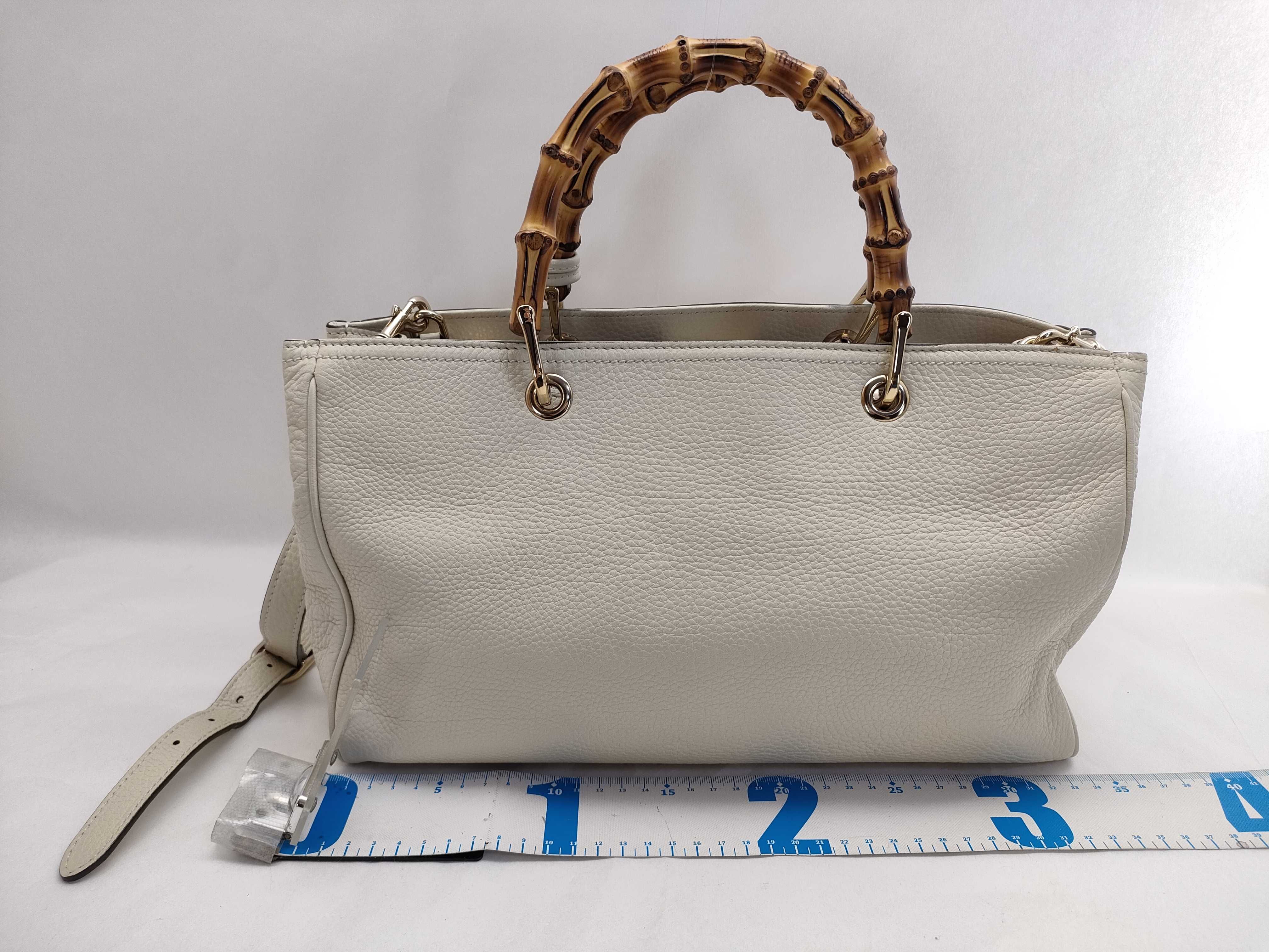 Bamboo 2-Way Shoulder Bag, White, 323660, Handbag — view 2