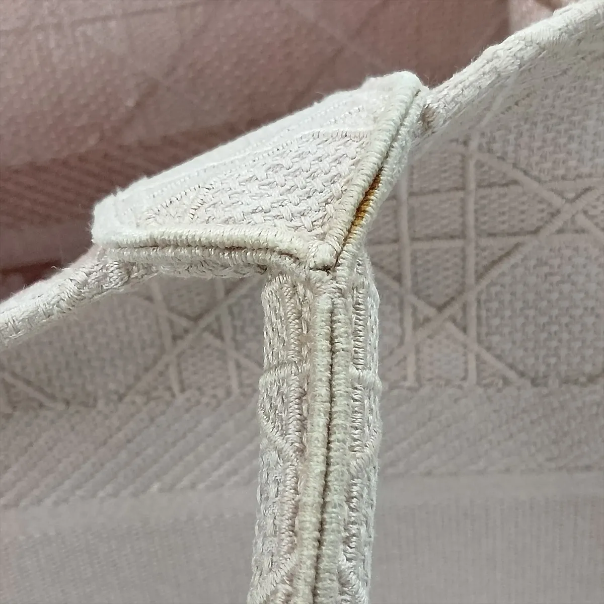 Cannage Book Tote Medium Canvas Tote Bag Pink — view 10