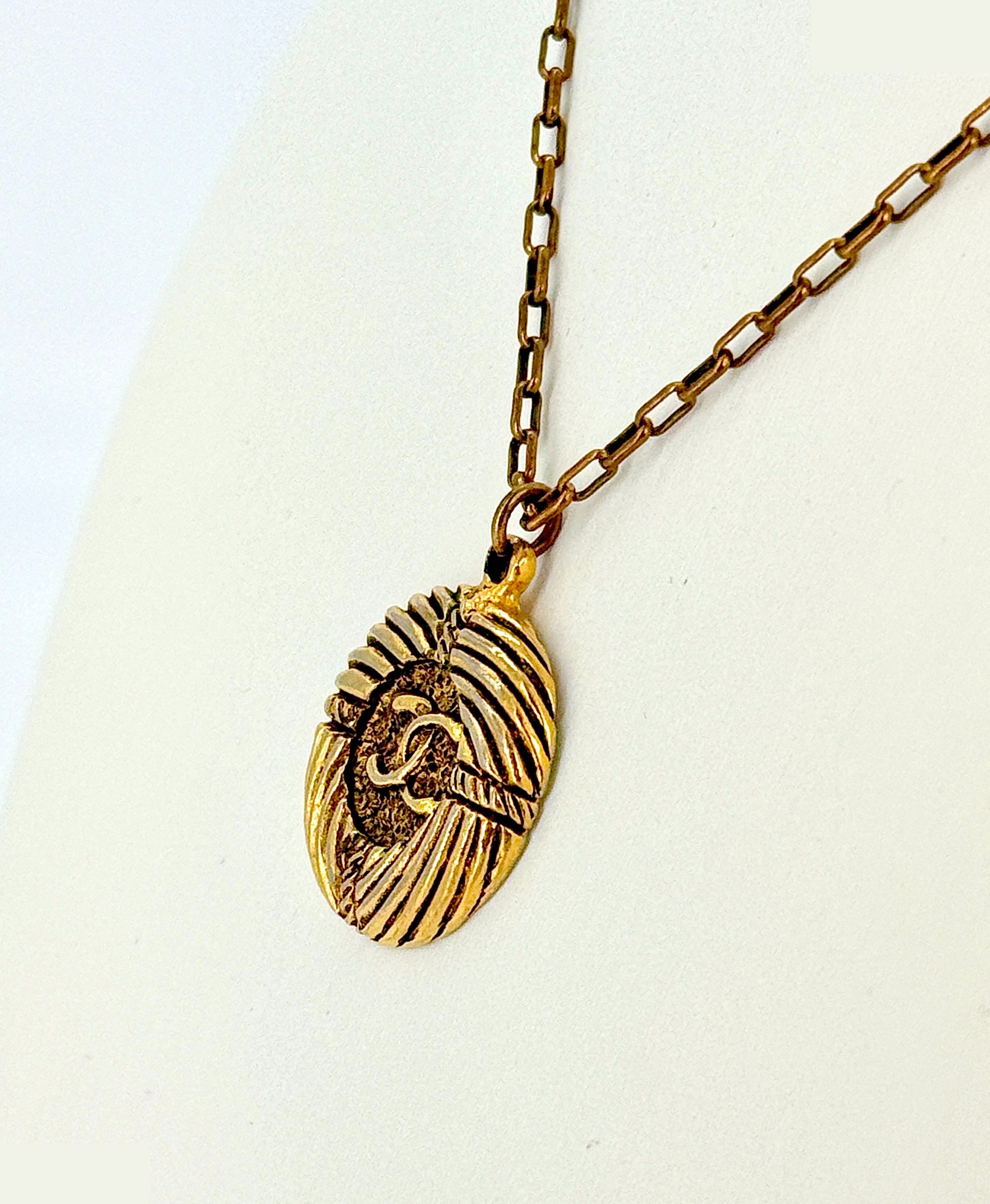 Coco Mark Coin Necklace, GP (Gold Plated) Necklace (Precious Metal), Chain approx. 44cm — view 3