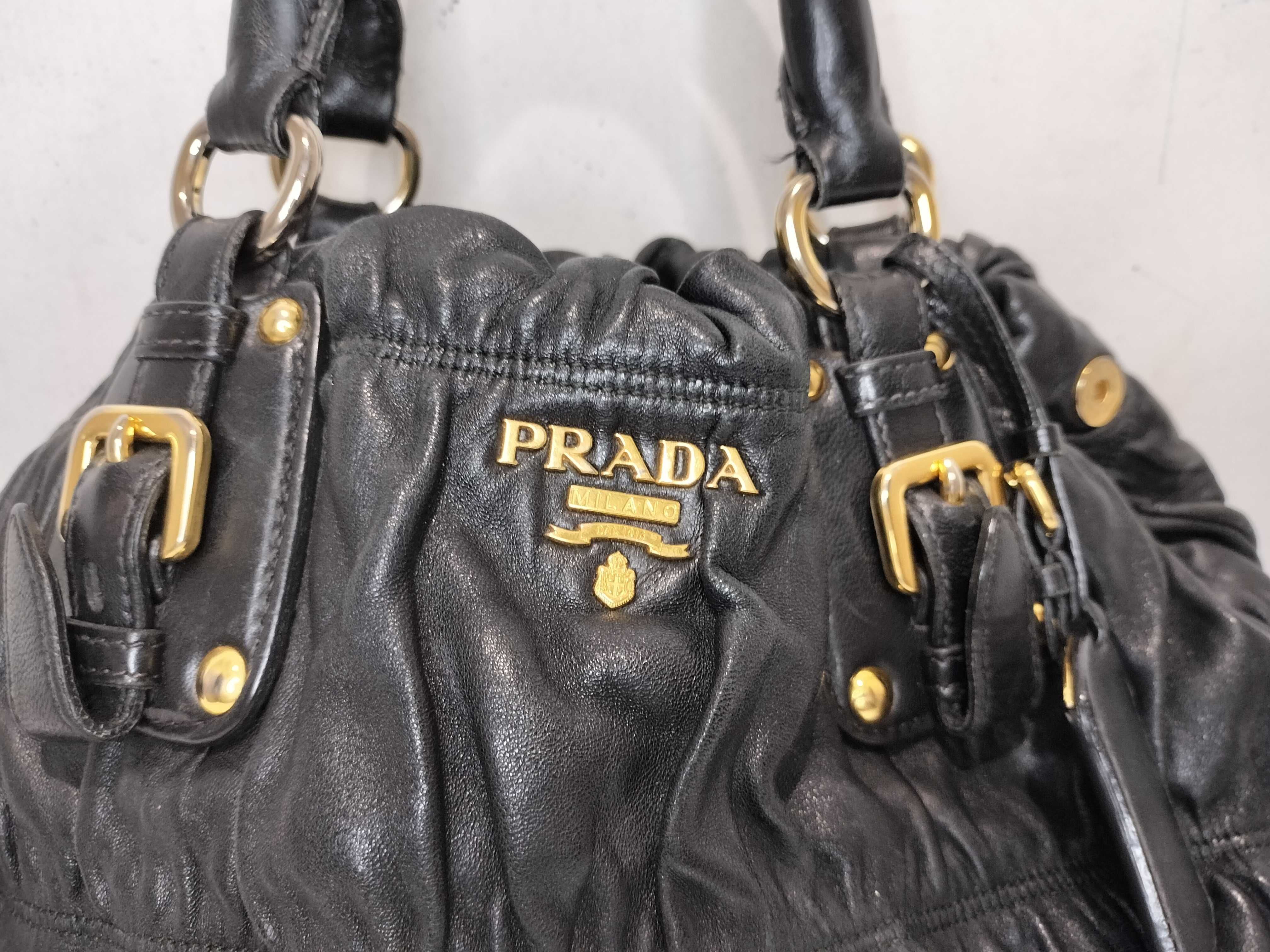 Nappa Leather Gathered Handbag — view 2