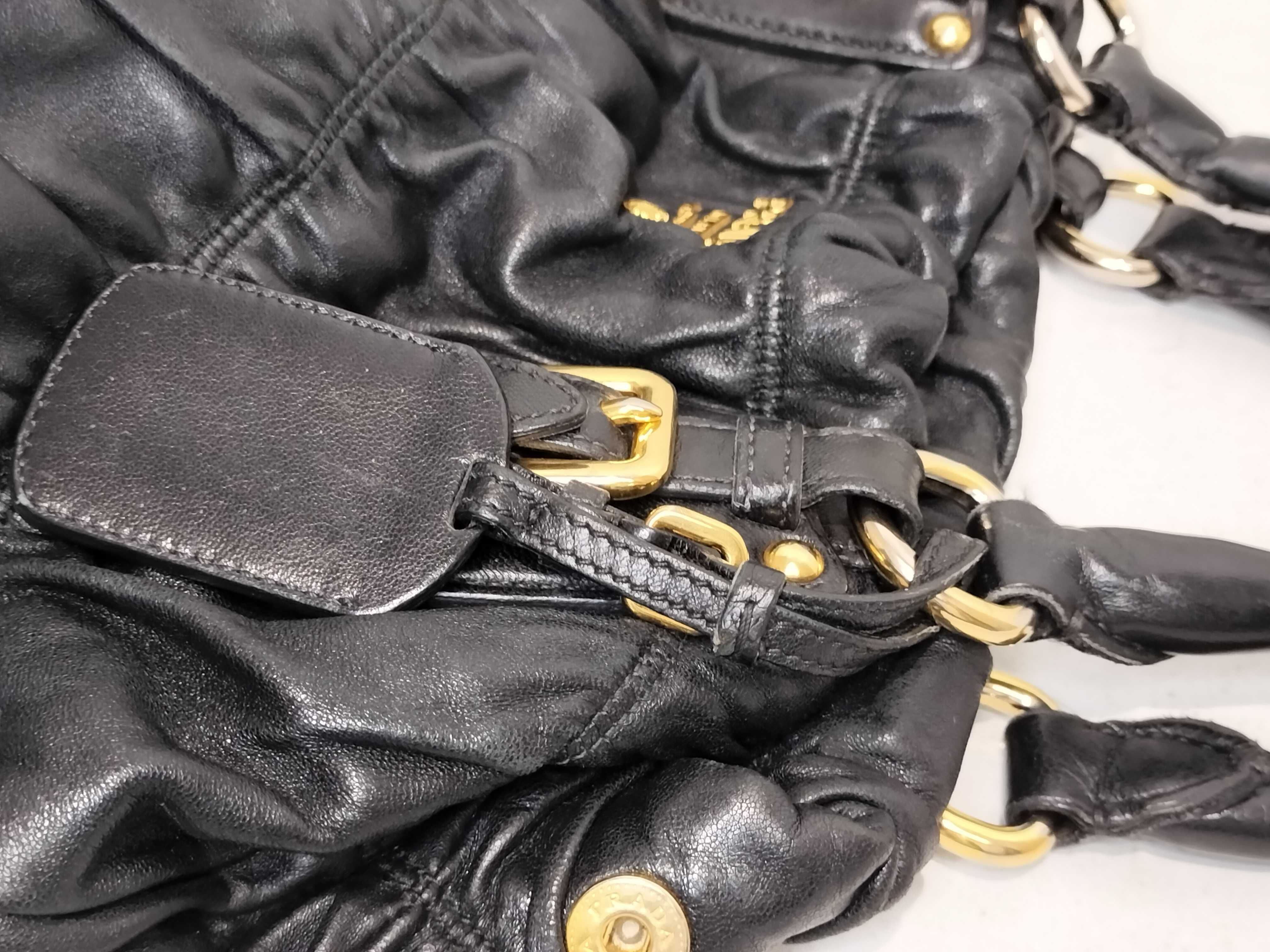 Nappa Leather Gathered Handbag — view 6