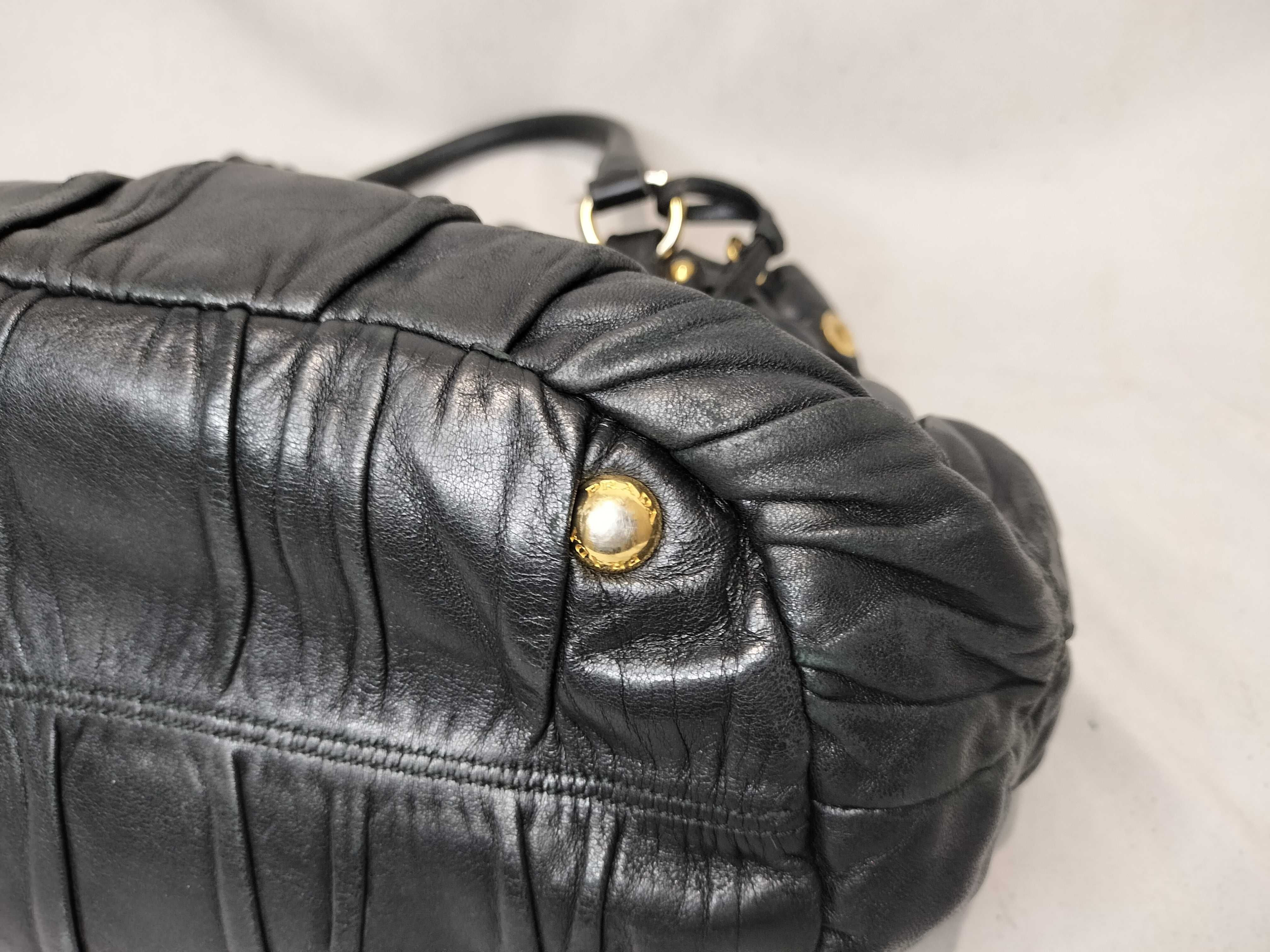 Nappa Leather Gathered Handbag — view 7
