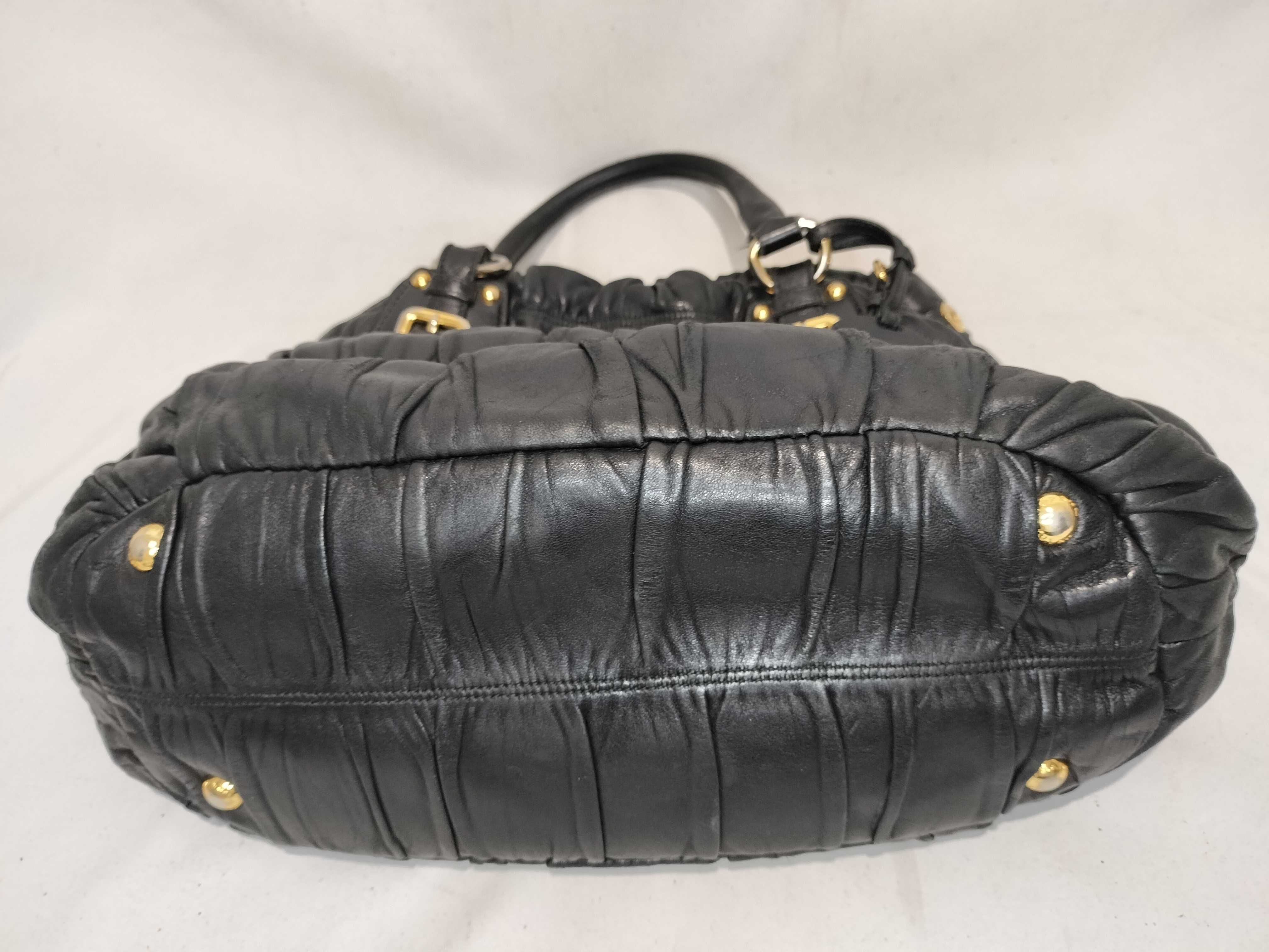 Nappa Leather Gathered Handbag — view 8