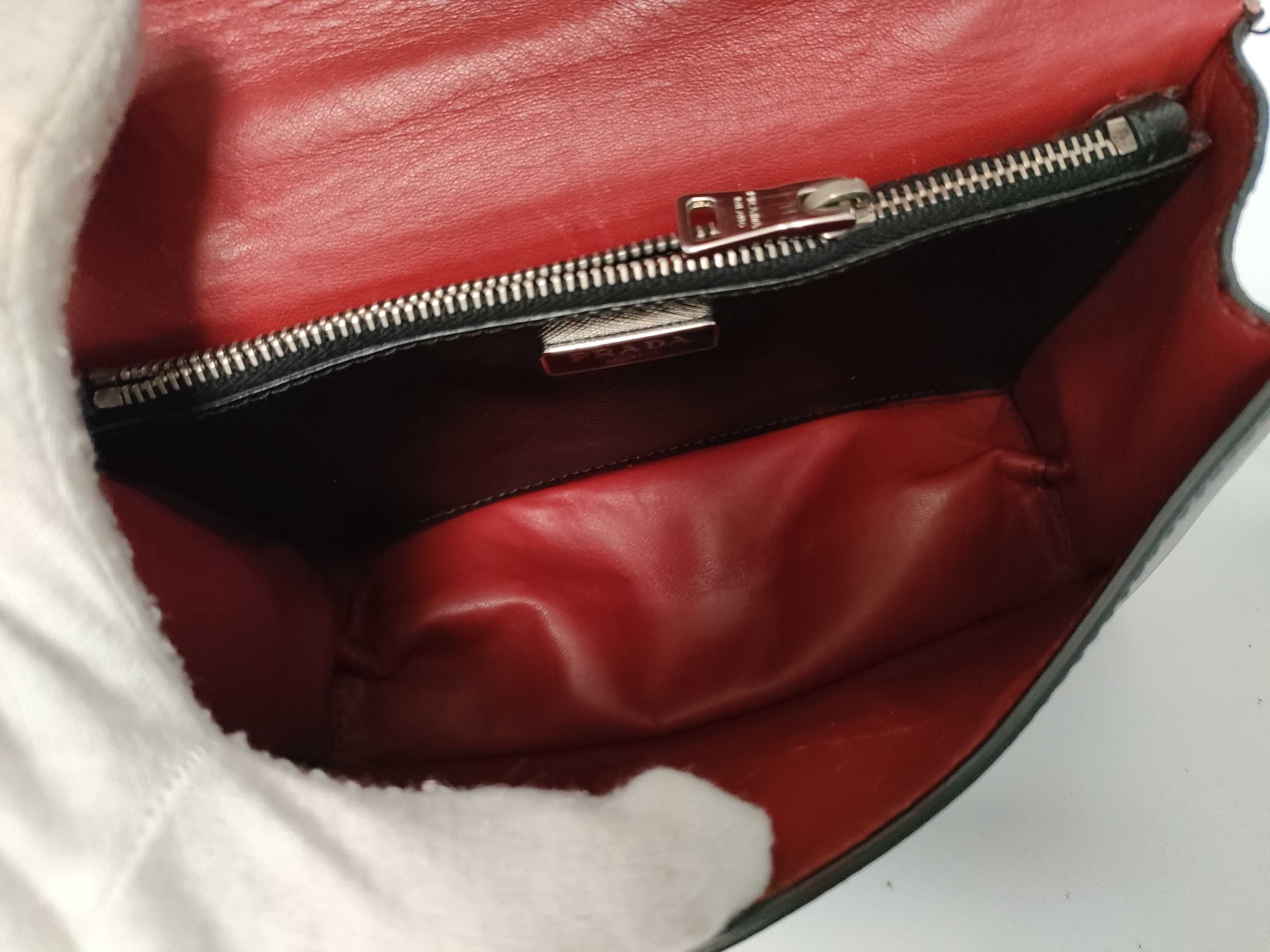 Shoulder Bag, Black and Silver, Saffiano Leather Shoulder Bag — view 10