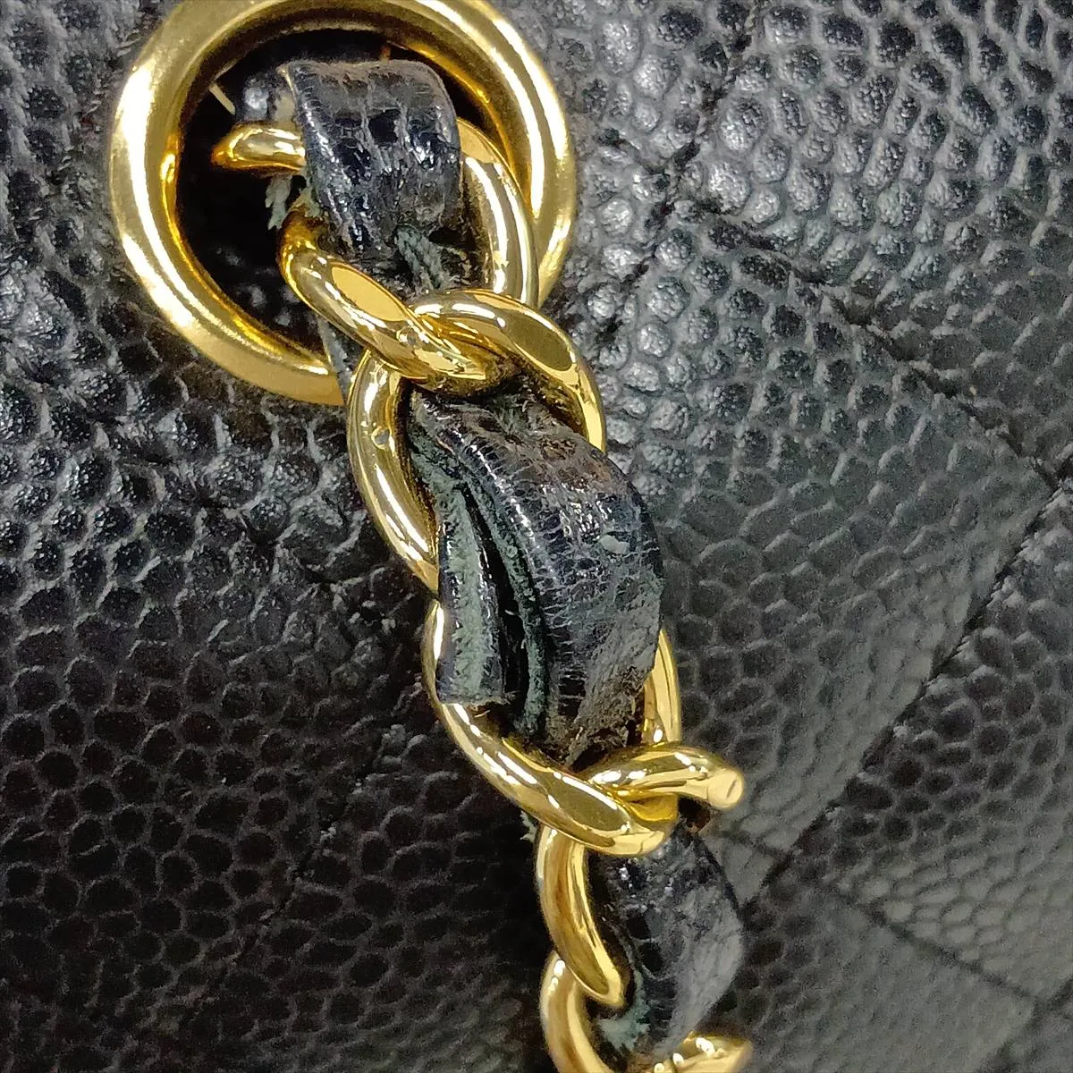 [Individually packaged] Chanel Matelassé 23 Small Caviar Skin Double Flap Double Chain Bag Black Gold Hardware A01113 — view 12