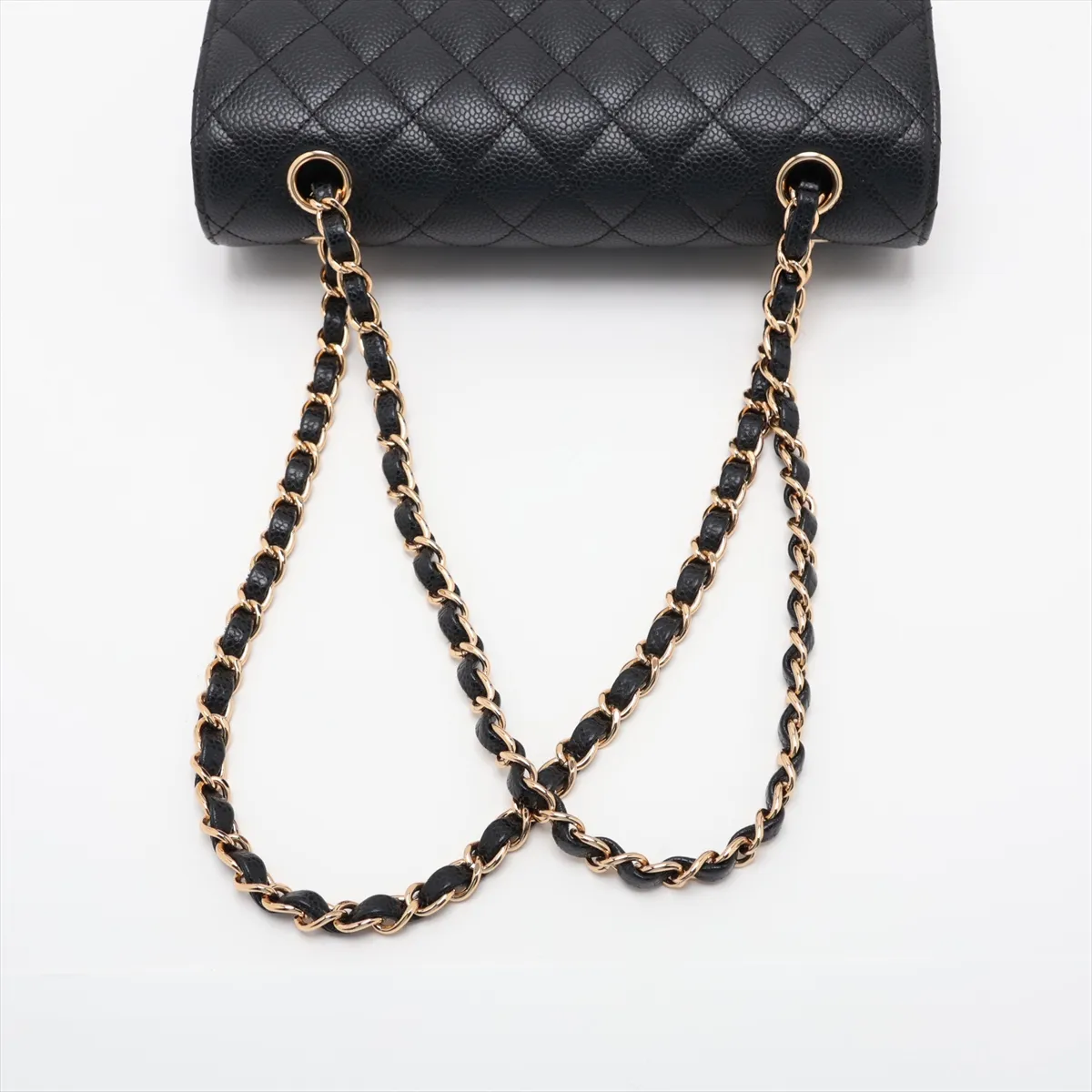 [Individually packaged] Chanel Matelassé 23 Small Caviar Skin Double Flap Double Chain Bag Black Gold Hardware A01113 — view 5