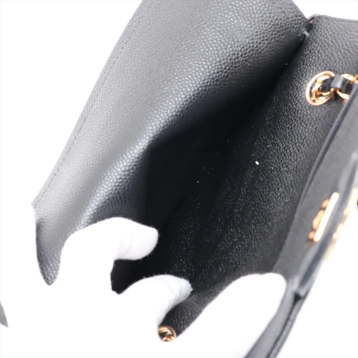 [Individually packaged] Chanel Matelassé 23 Small Caviar Skin Double Flap Double Chain Bag Black Gold Hardware A01113 — view 10