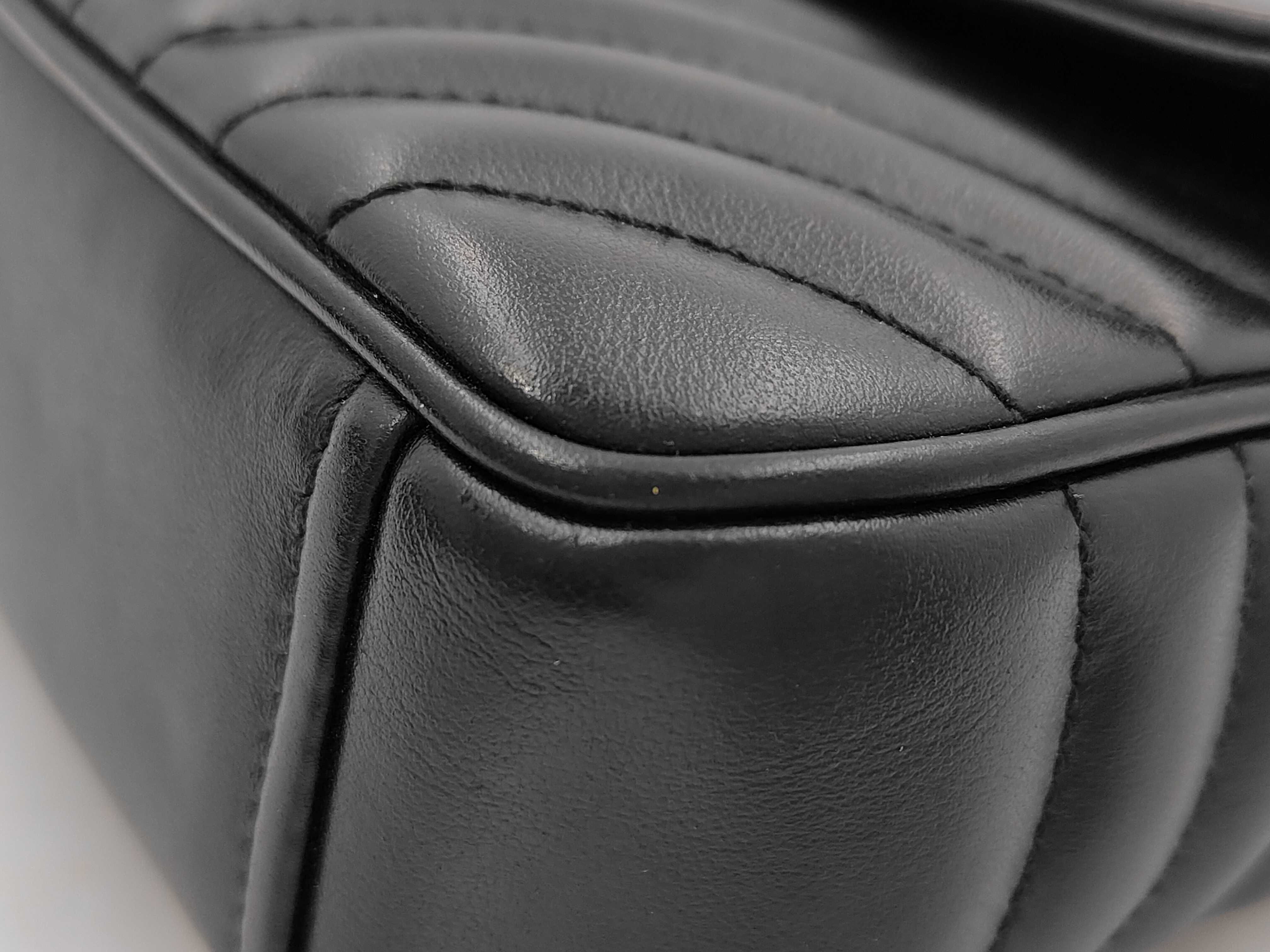 Diagram Quilted Chain Shoulder Bag (Black) — view 4