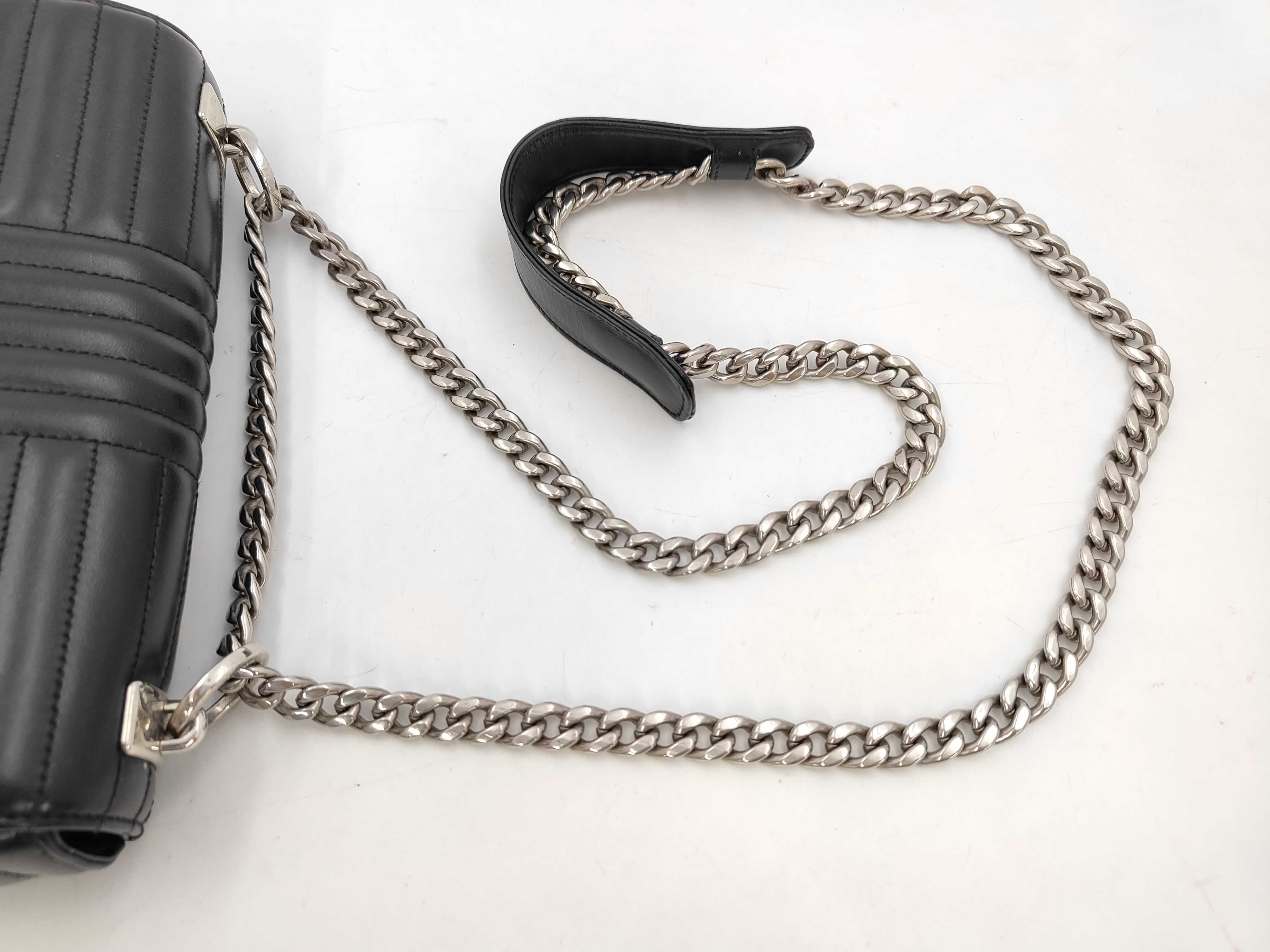 Diagram Quilted Chain Shoulder Bag (Black) — view 5