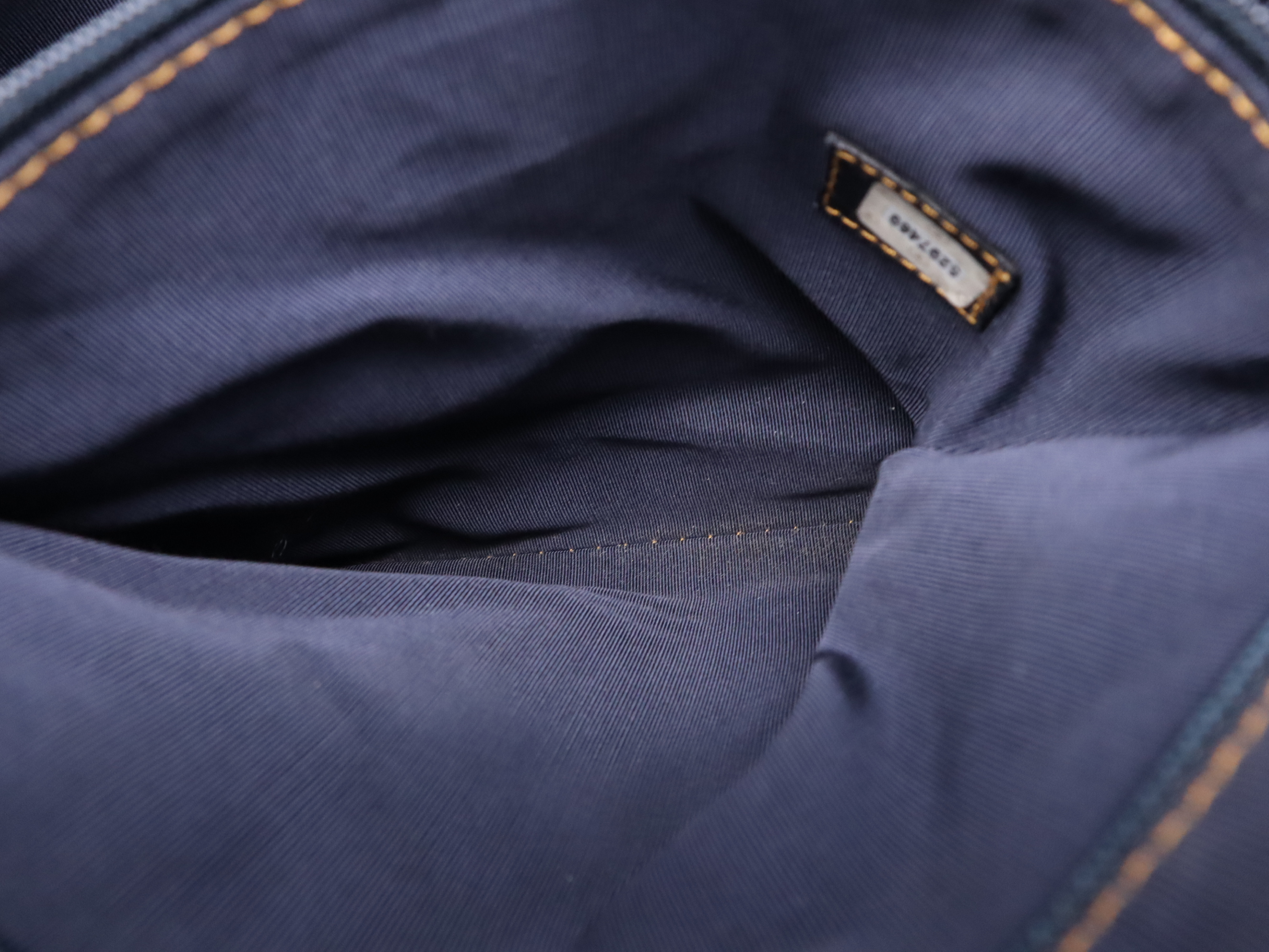 Denim Coco Mark Tote Bag, Blue, Gold Hardware, with Sticker. — view 12