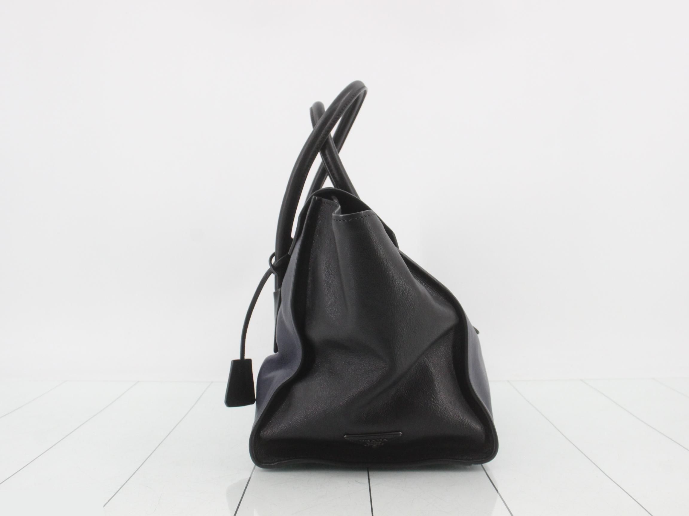 Leather handbag, 2-way, bicolor — view 4