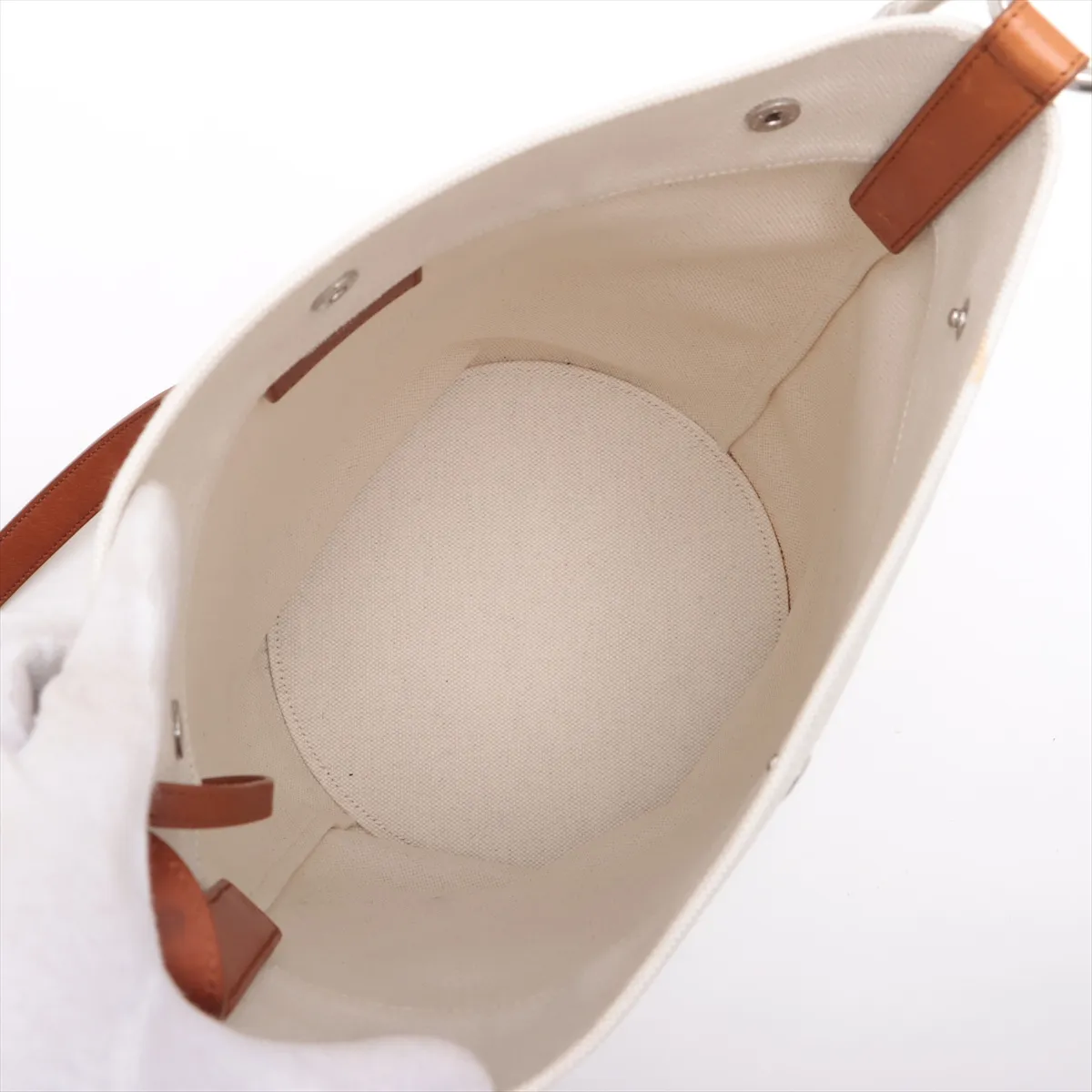 Rive Gauche Canvas x Leather Shoulder Bag Beige x Brown 669299 — view 6