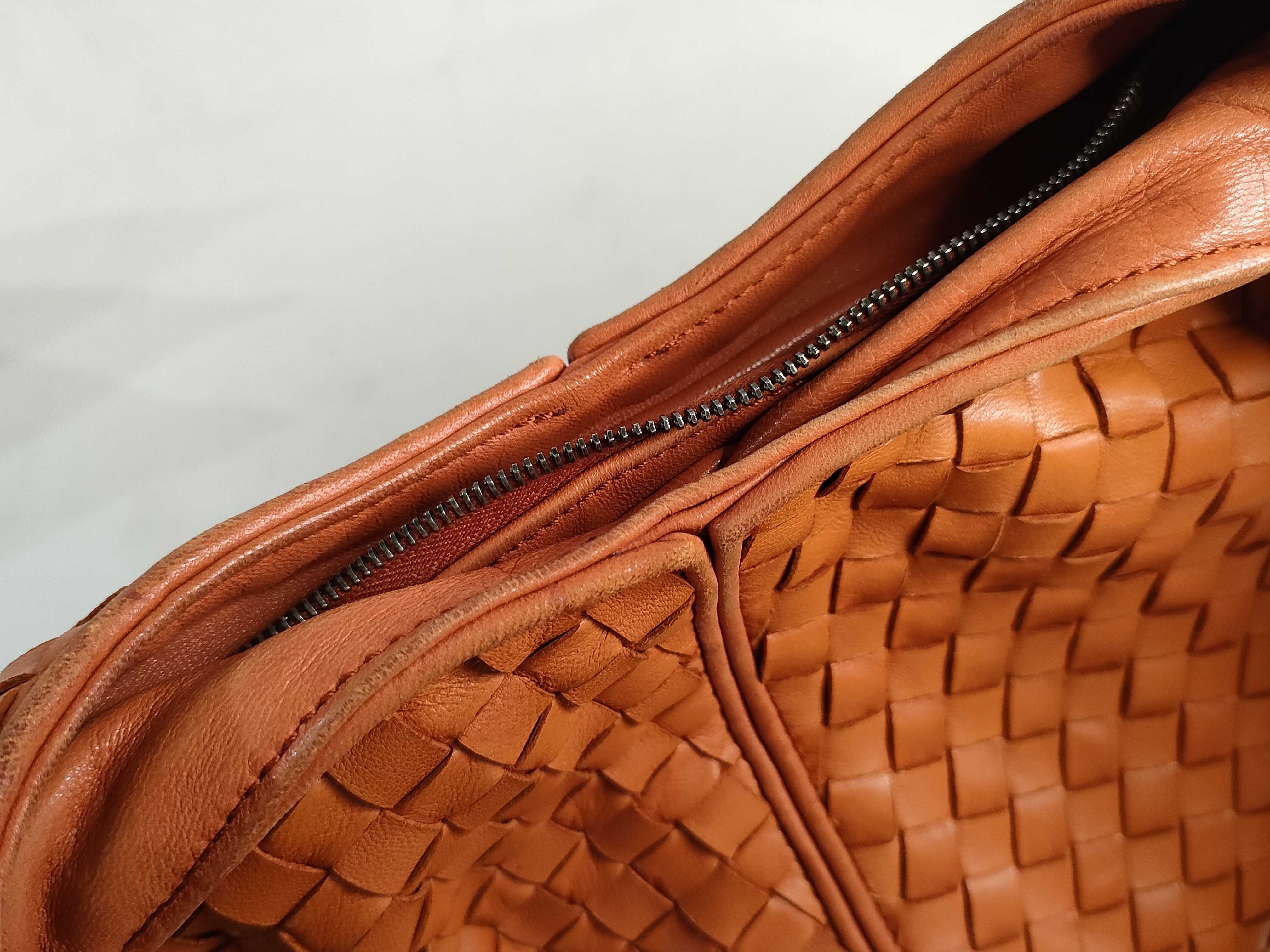 Intrecciato PH-Bottega Venetta Orange Shoulder Bag Leather Shoulder Bag — view 14