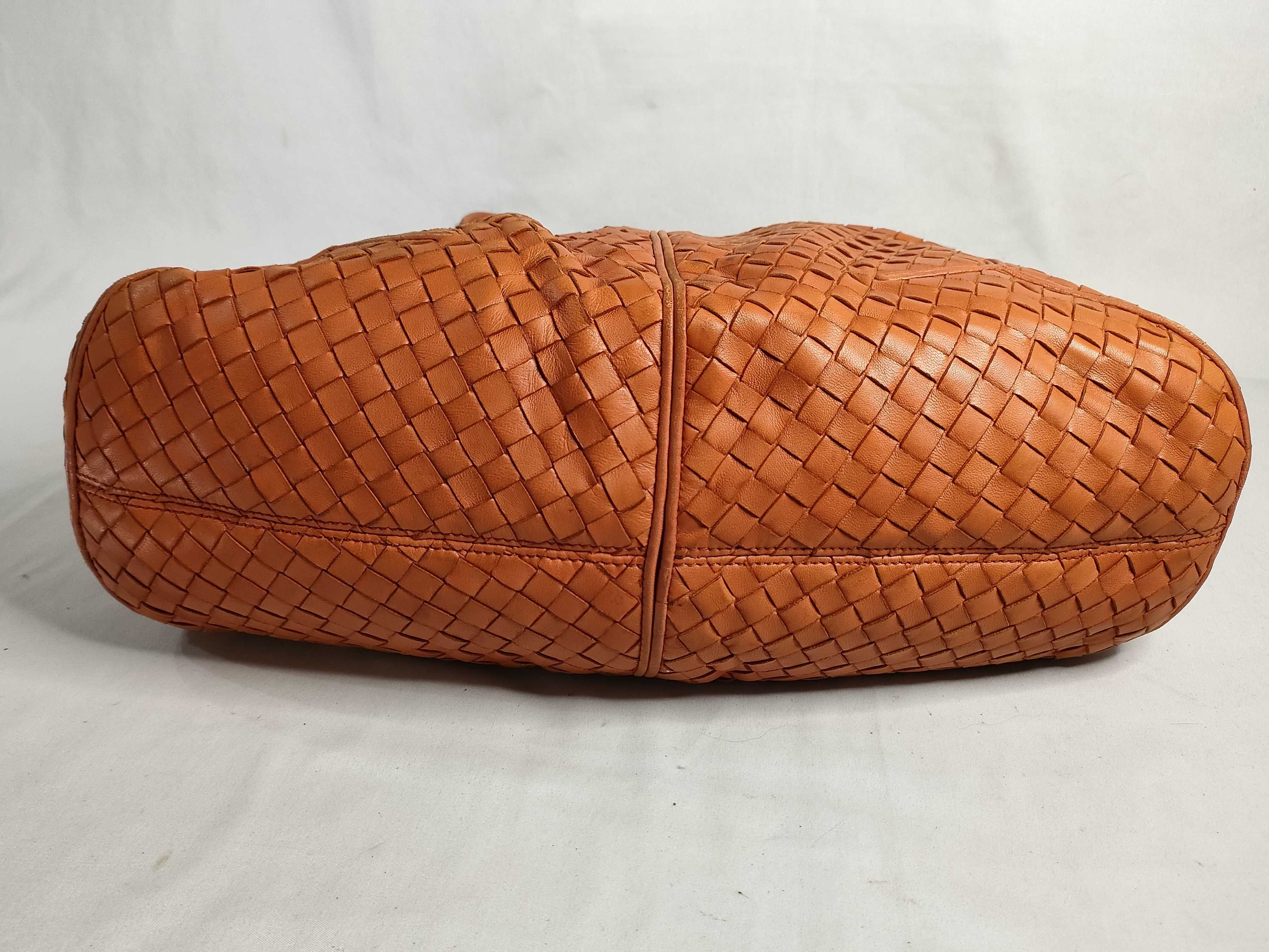 Intrecciato PH-Bottega Venetta Orange Shoulder Bag Leather Shoulder Bag — view 7
