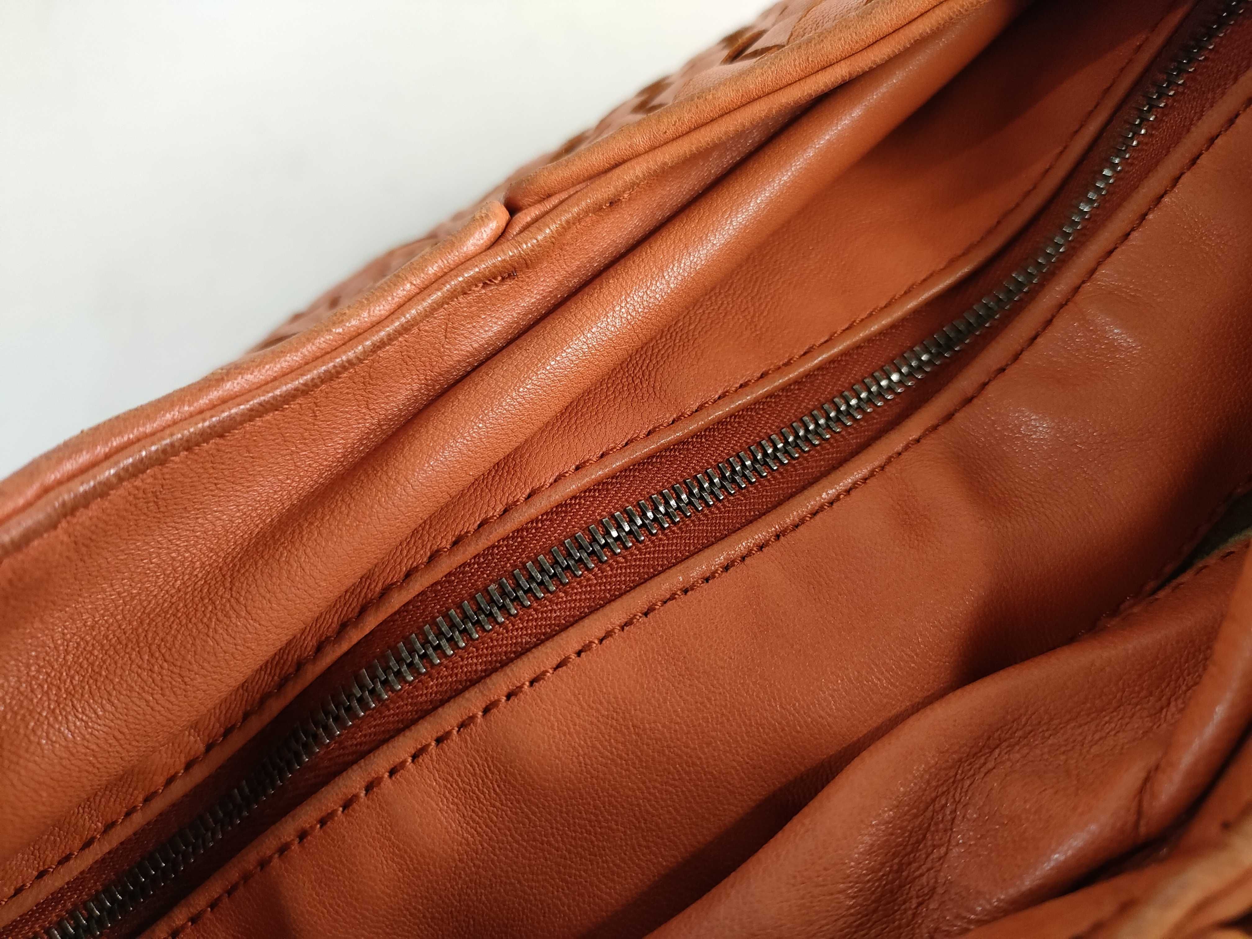 Intrecciato PH-Bottega Venetta Orange Shoulder Bag Leather Shoulder Bag — view 8