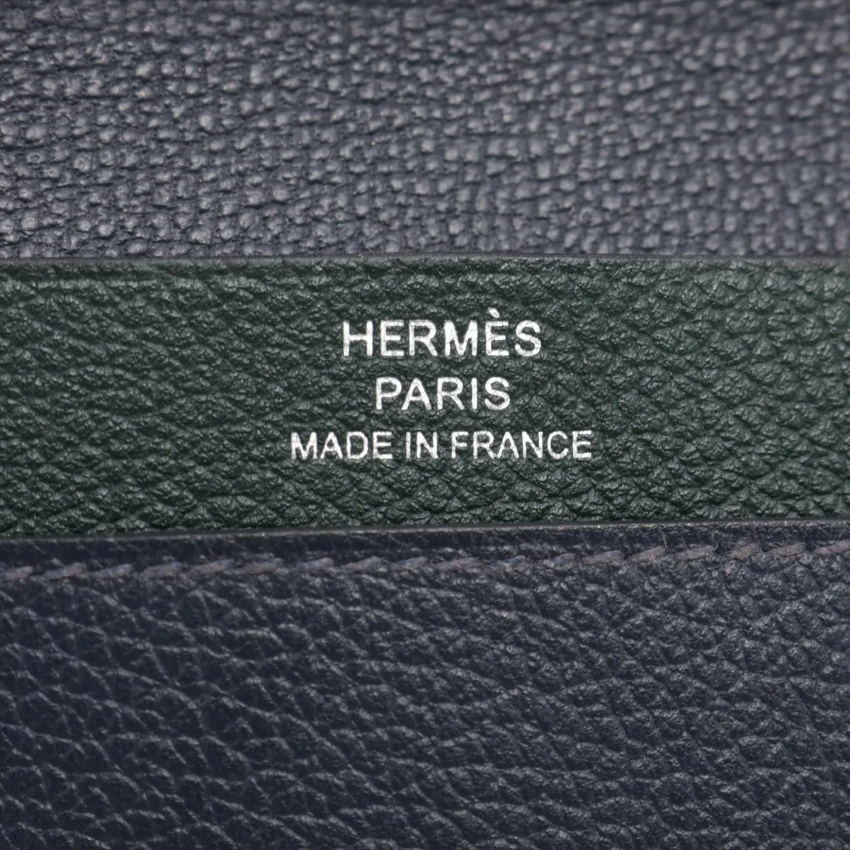 RMS Evercolor Card Case Navy x Green Silver Hardware U:2022 — view 7