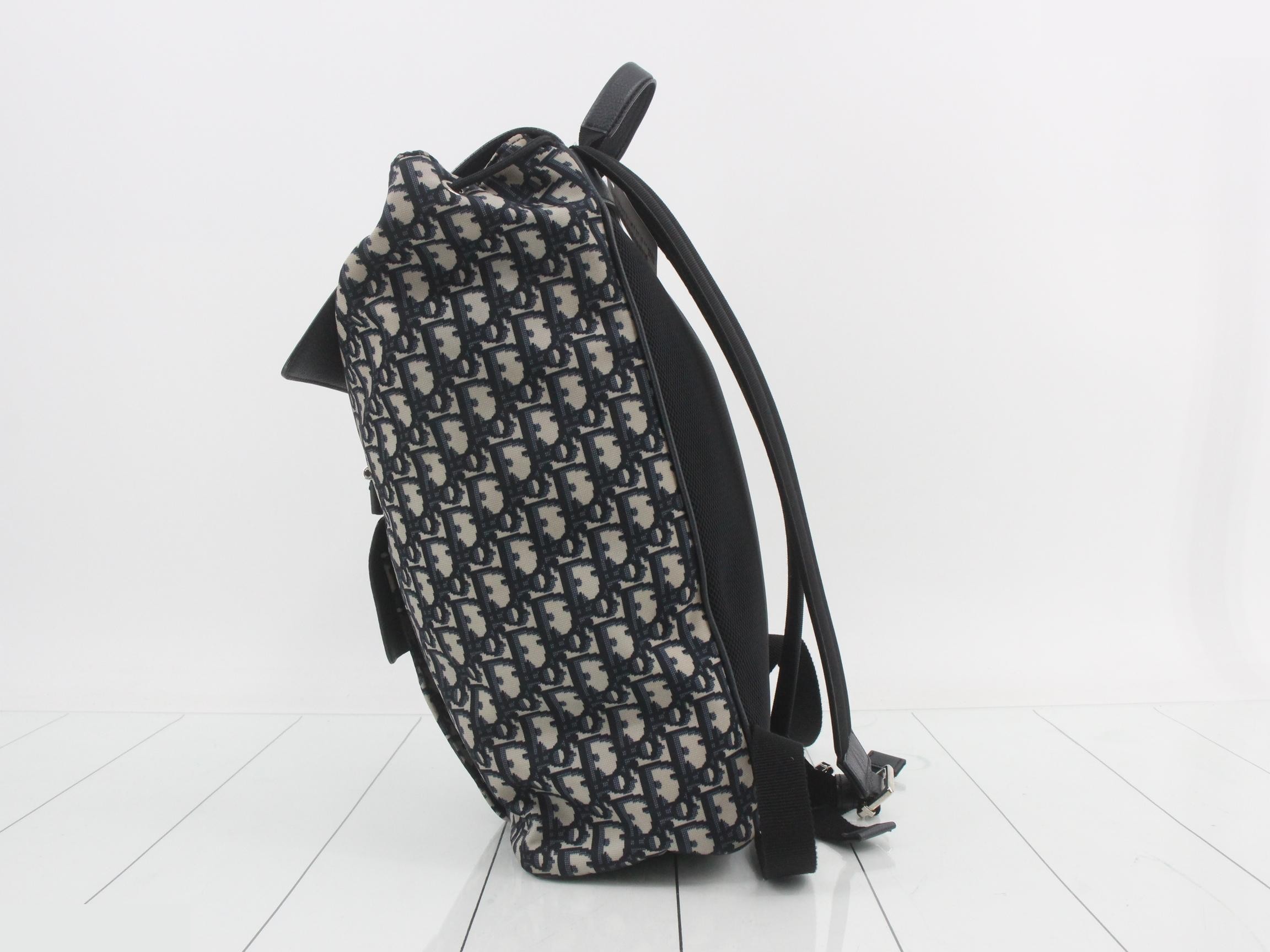 Oblique Leather Nylon Backpack — view 3