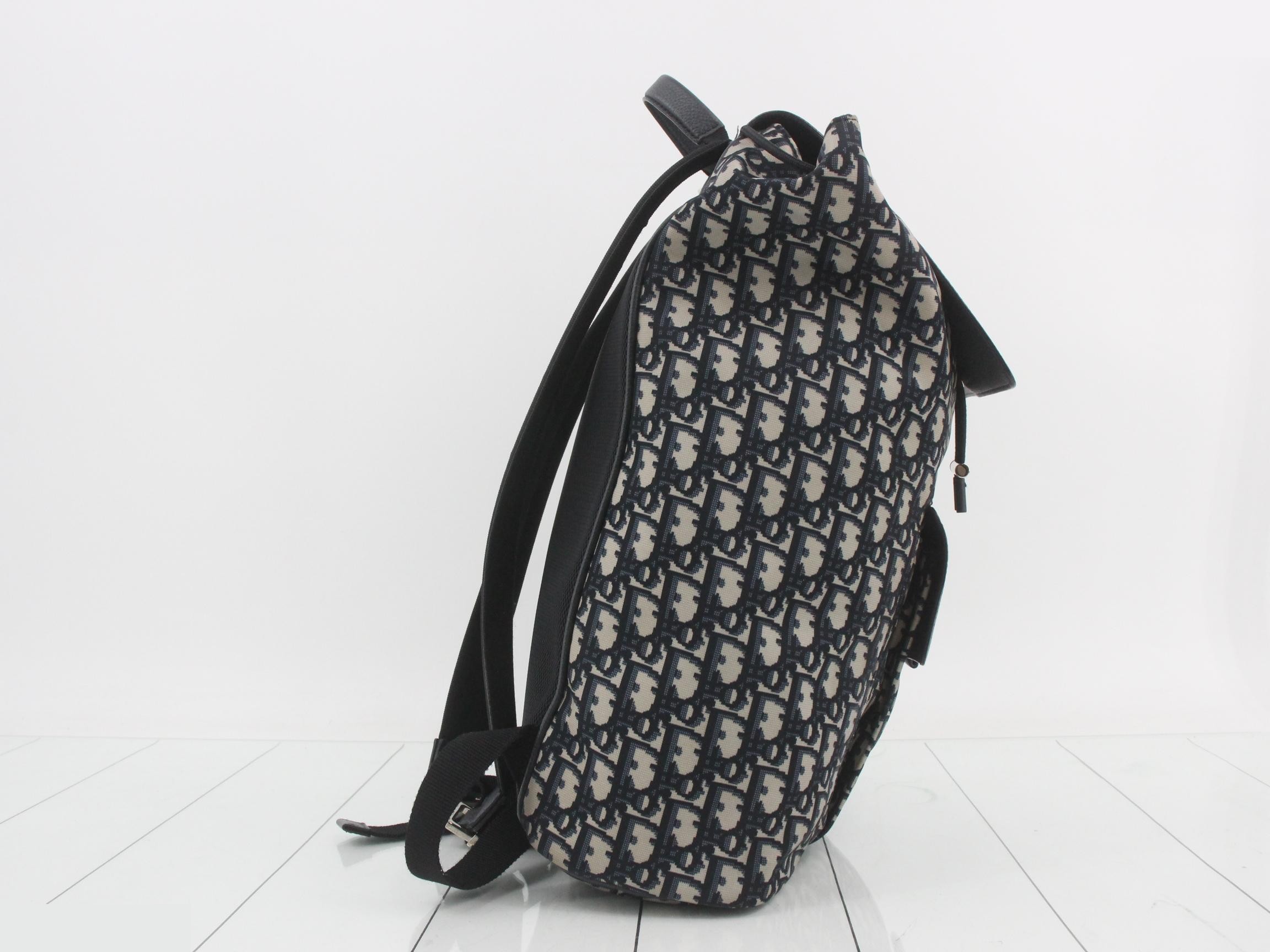 Oblique Leather Nylon Backpack — view 4