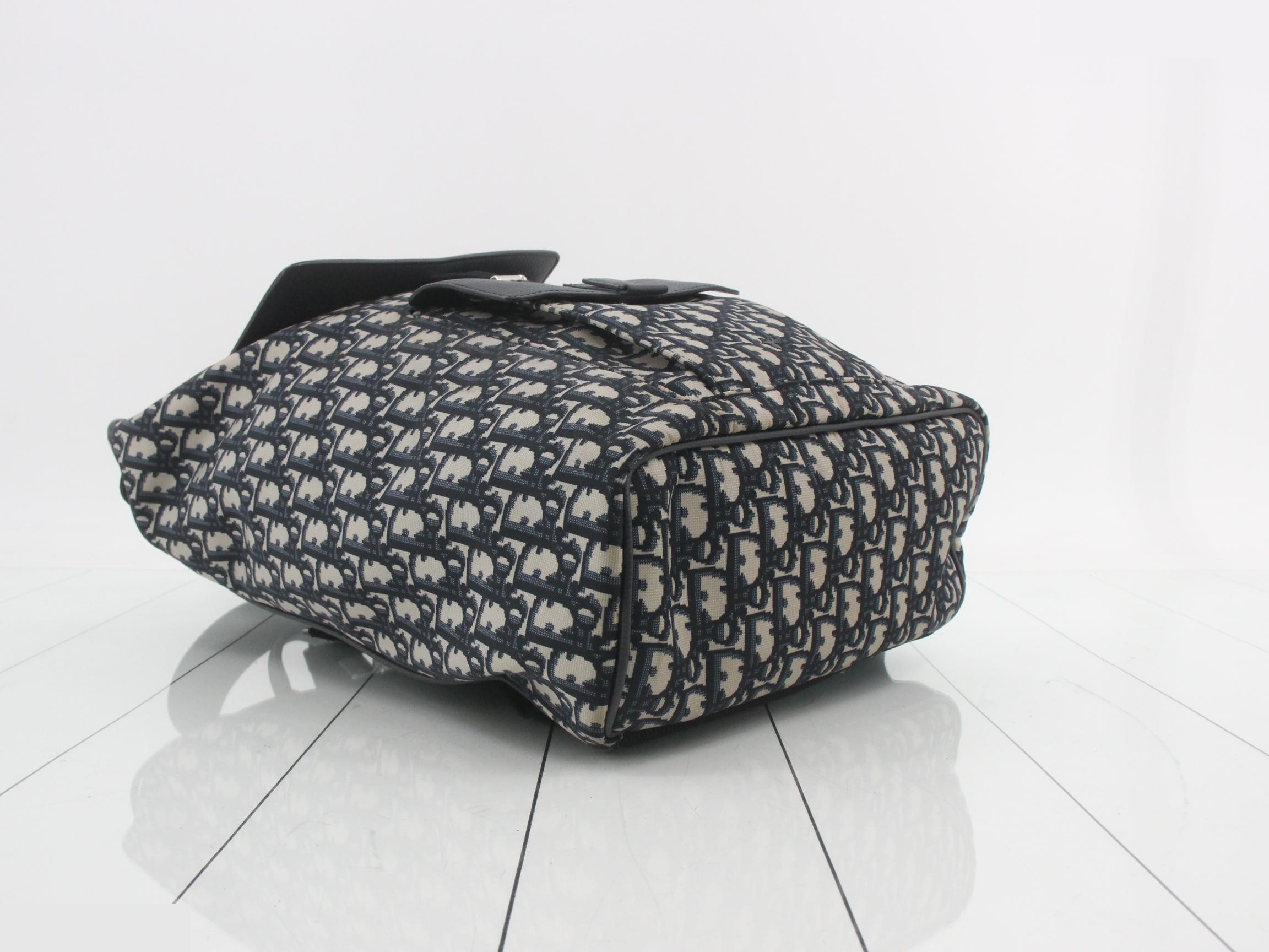 Oblique Leather Nylon Backpack — view 5