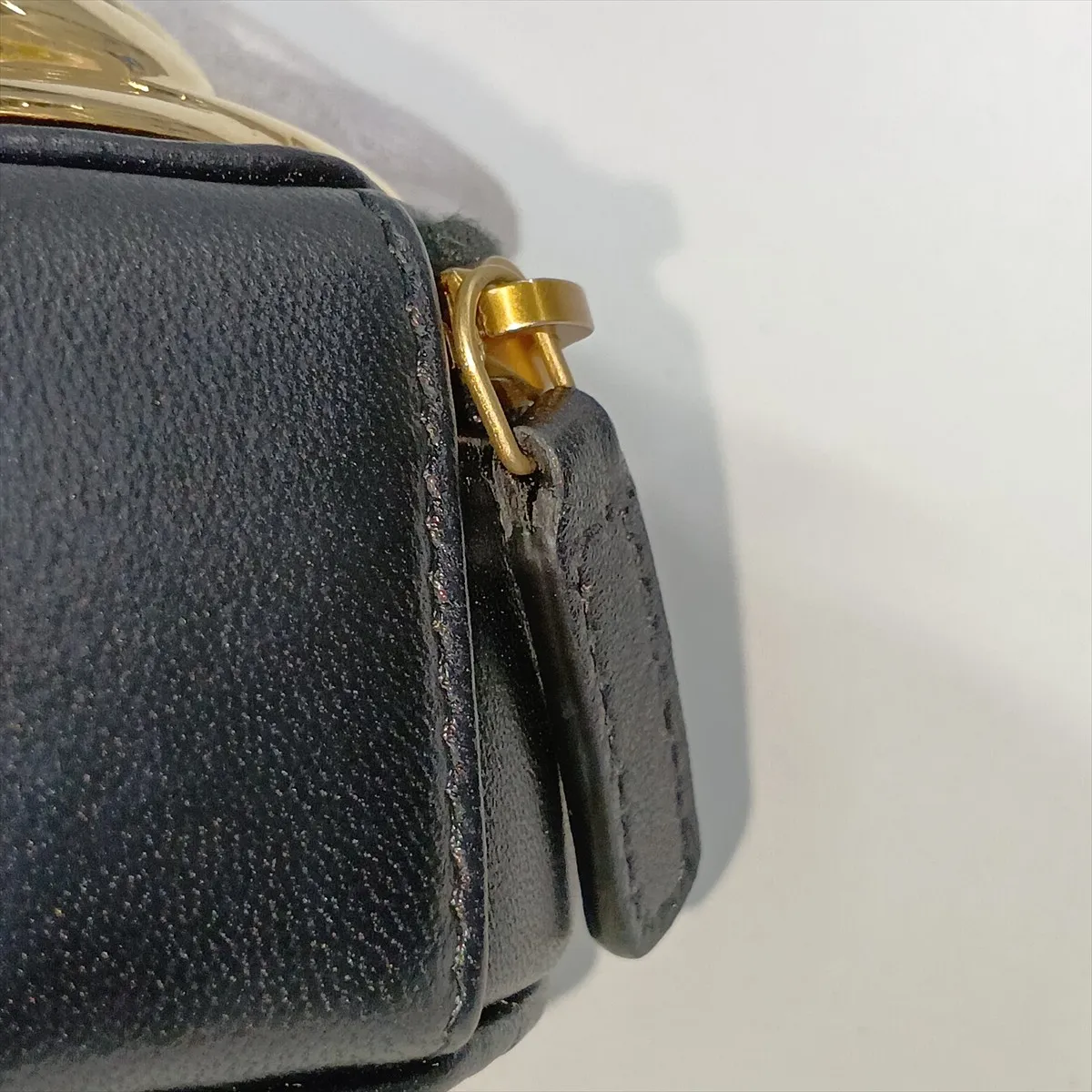 Camellia Lambskin Chain Shoulder Bag, Matelassé, Black with Gold Hardware, C4HLH8G8, Random Plate — view 9