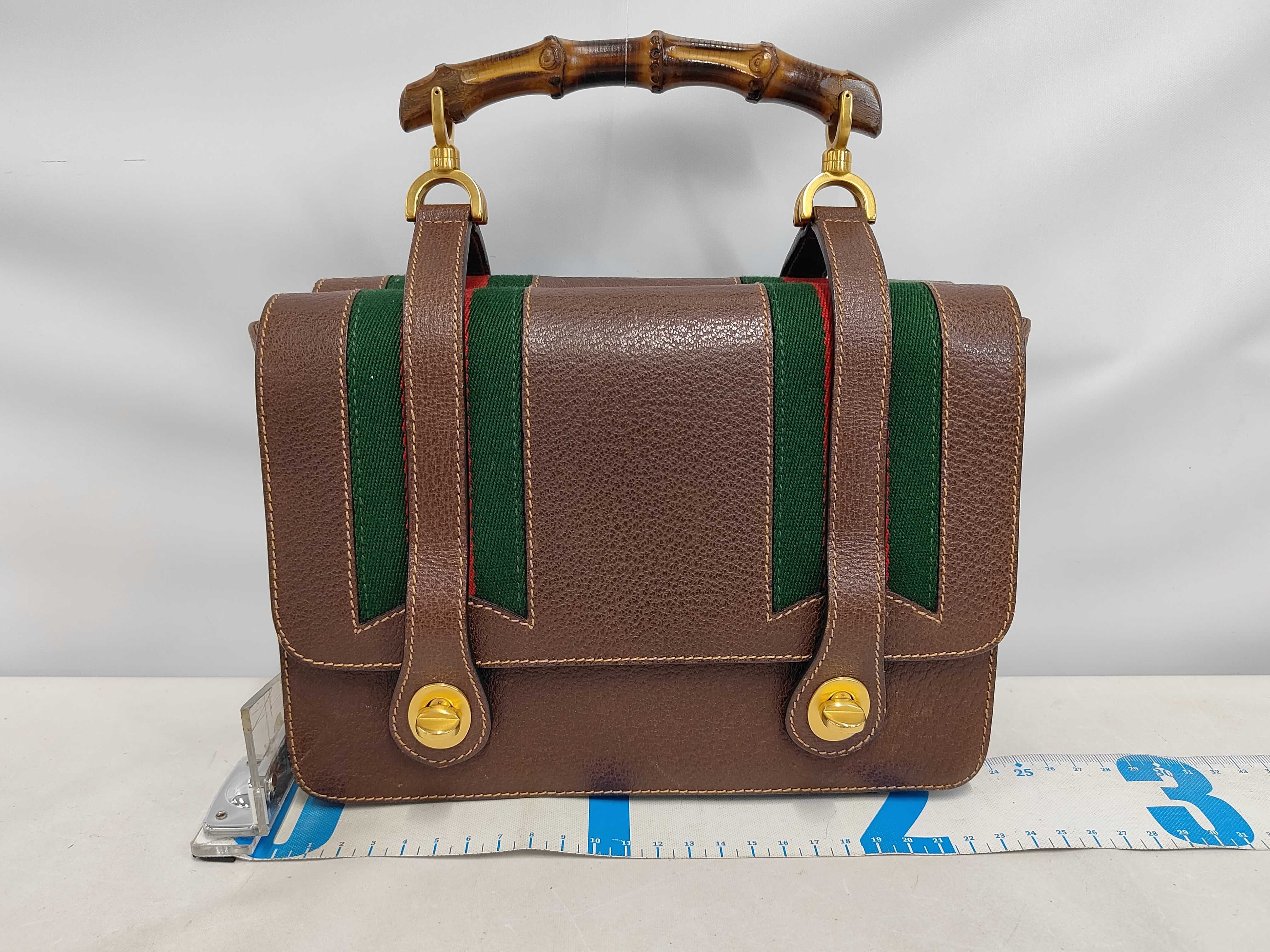 Old Gucci Bamboo Sherry 2-Way Handbag Shoulder Bag Handbag — view 2